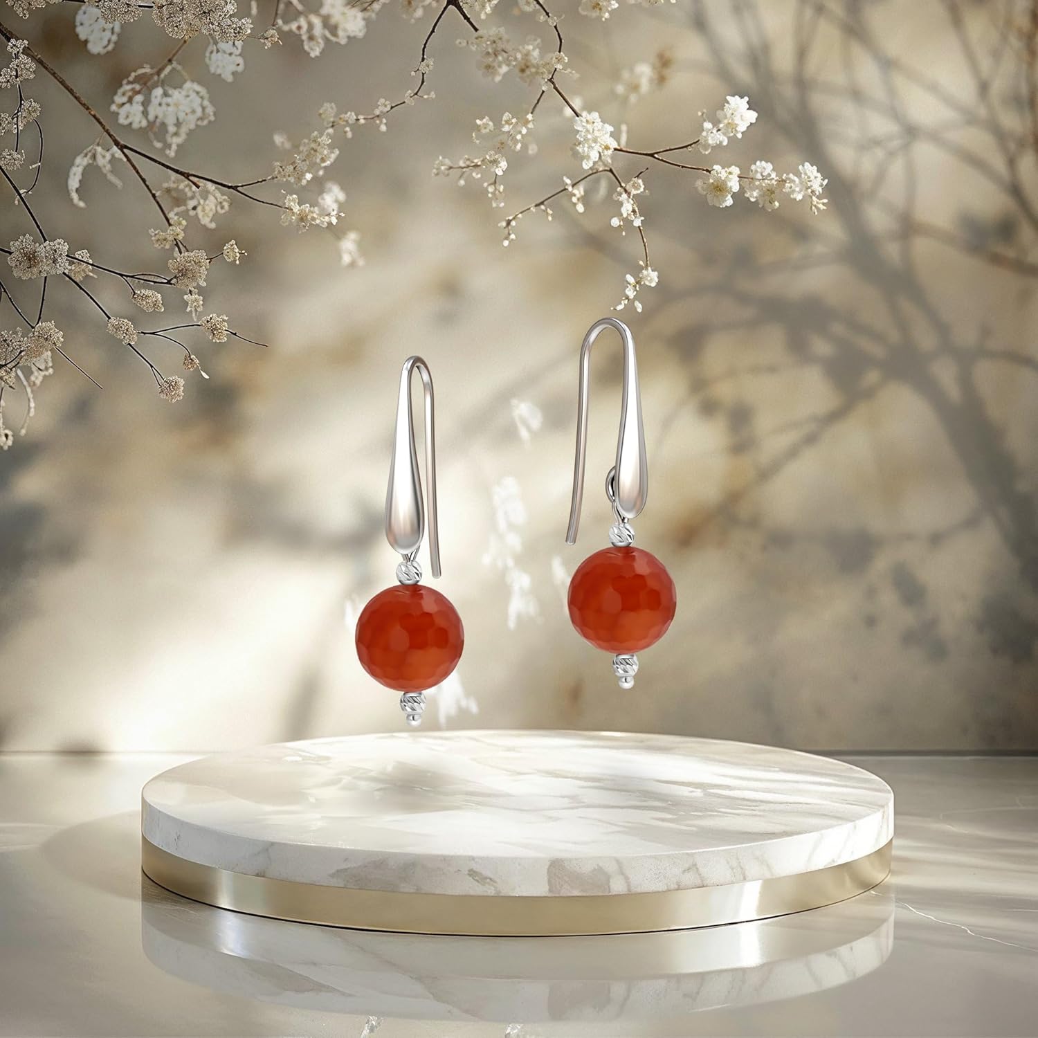 925 Sterling Silver Gemstone Earrings for Women - Birthstone Earrings - Silver Drop Earrings for Women - Modern Earrings - Everyday Earrings for Women - Gemstone Earrings - Image 4