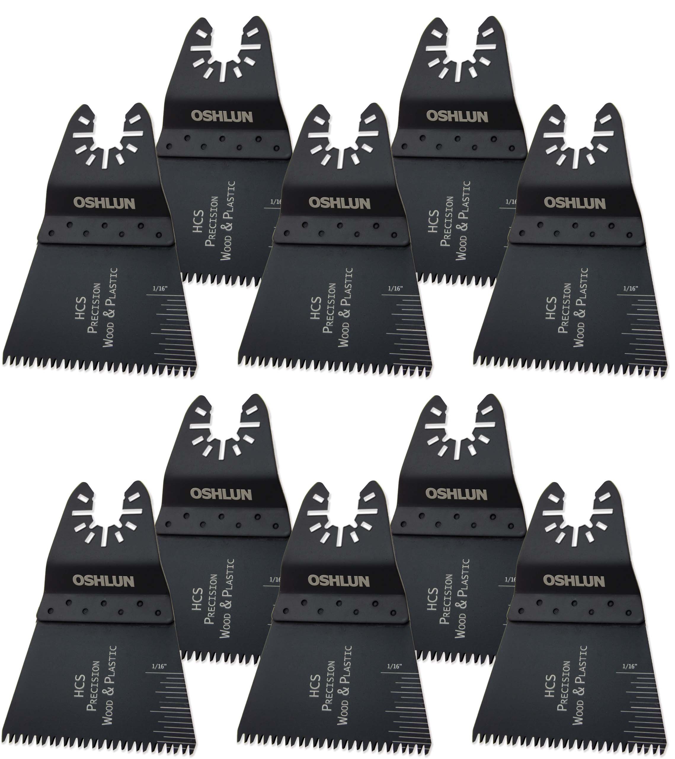Oshlun MMC-1110 2-2/3-Inch Precision Japan HCS Oscillating Tool Blade with Quick-Fit Arbor for Standard and Quick Change Tools, 10-Pack