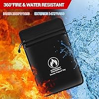 Vista 2 de Bolsa de documentos ignífuga (2000 F), 15 x 11 pulgadas, dos bolsillos, bolsa impermeable con cremallera para objetos de valor, dinero, documentos