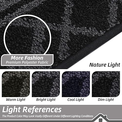 Miniatura 8 de BEQHAUSE Tapete para puerta atrapador de suciedad, antideslizante, absorbente, de bienvenida, de bajo perfil, lavable, para patas fangosas, entrada,