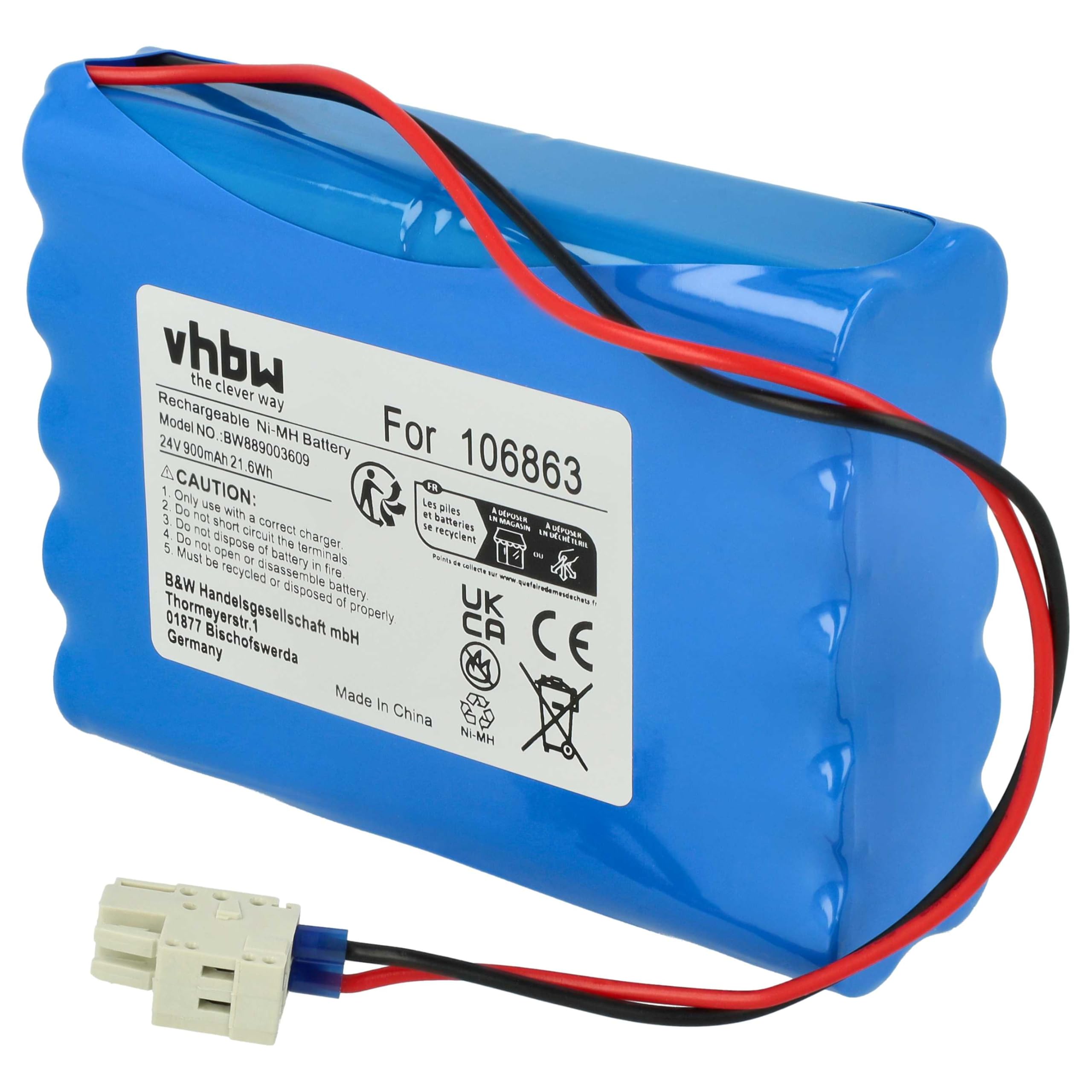 vhbw batteria sostituisce Geze 25020, 106863, 20KR15/48, 80100404, 4894128192794, 51526 per porta elettrica scorrevole (0,9Ah, 24V, NiMH)