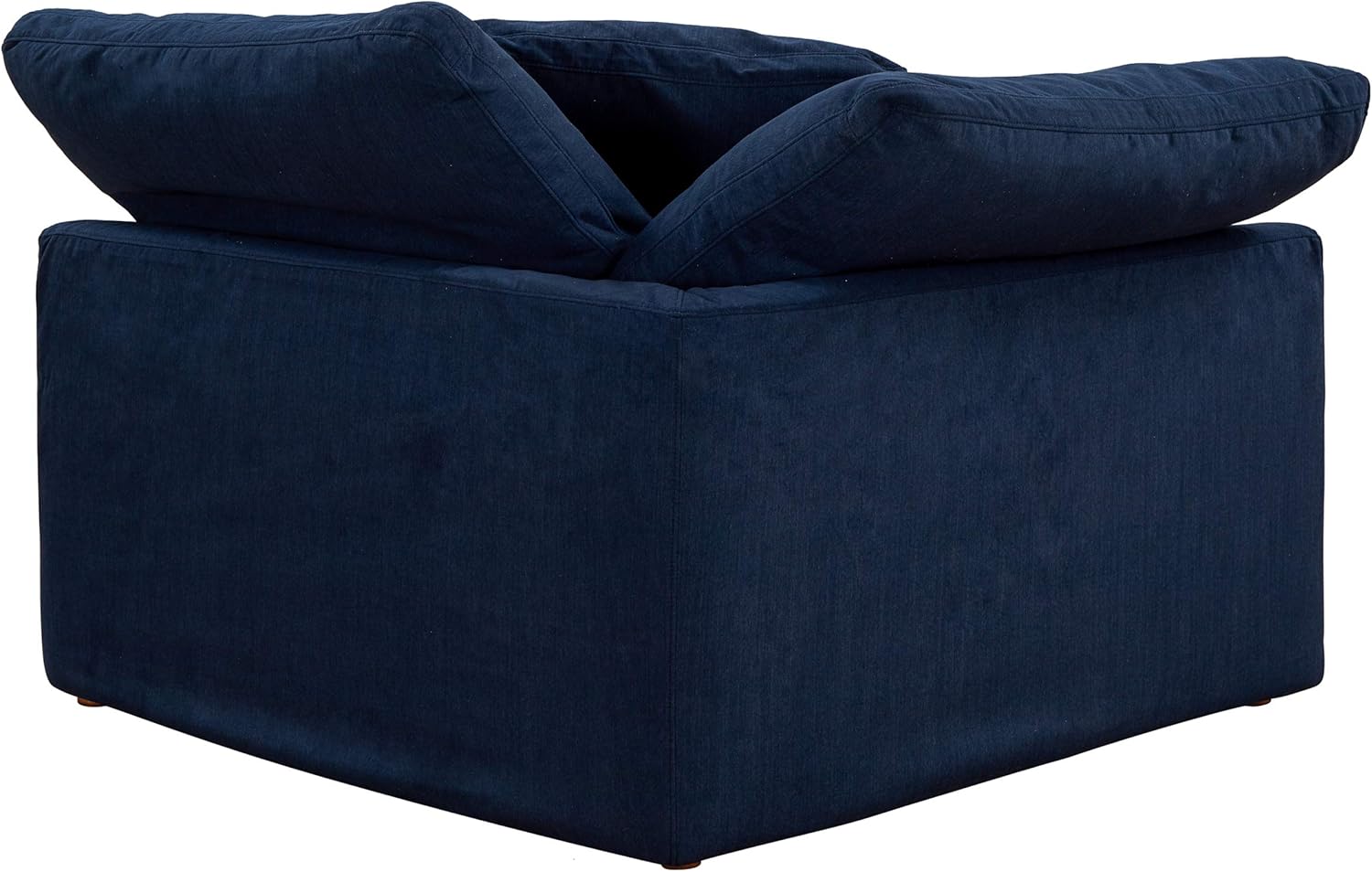 Sunset Trading Contemporary Puff Collection Slipcover for 44" Square Modular Sofa Sectional Chair/Couch Corner Wedge Armchair Cover/Stain-Proof Water-Resistant Washable Performance Fabric/Navy Blue