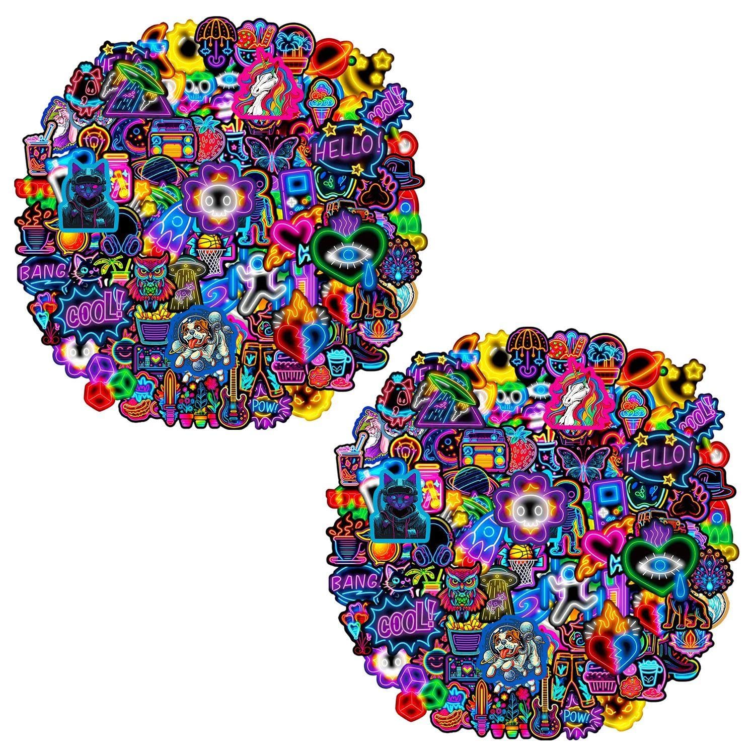 Ejufns Multicolor 200 Cool Stickers, Waterproof Self-Adhesive Stickers, Graffiti Decoration Stickers, Suitable For Diy Hand Accounts, Suitcases, Notebooks.