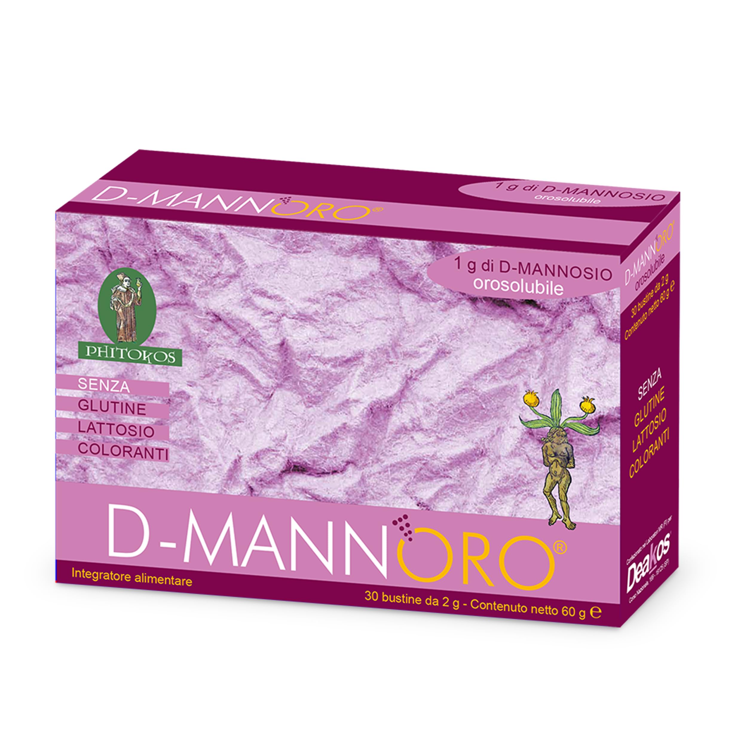 Deakos D-Mannoro - 1gr di D-Mannosio Puro in Bustine Orosolubili - Supporto Vie