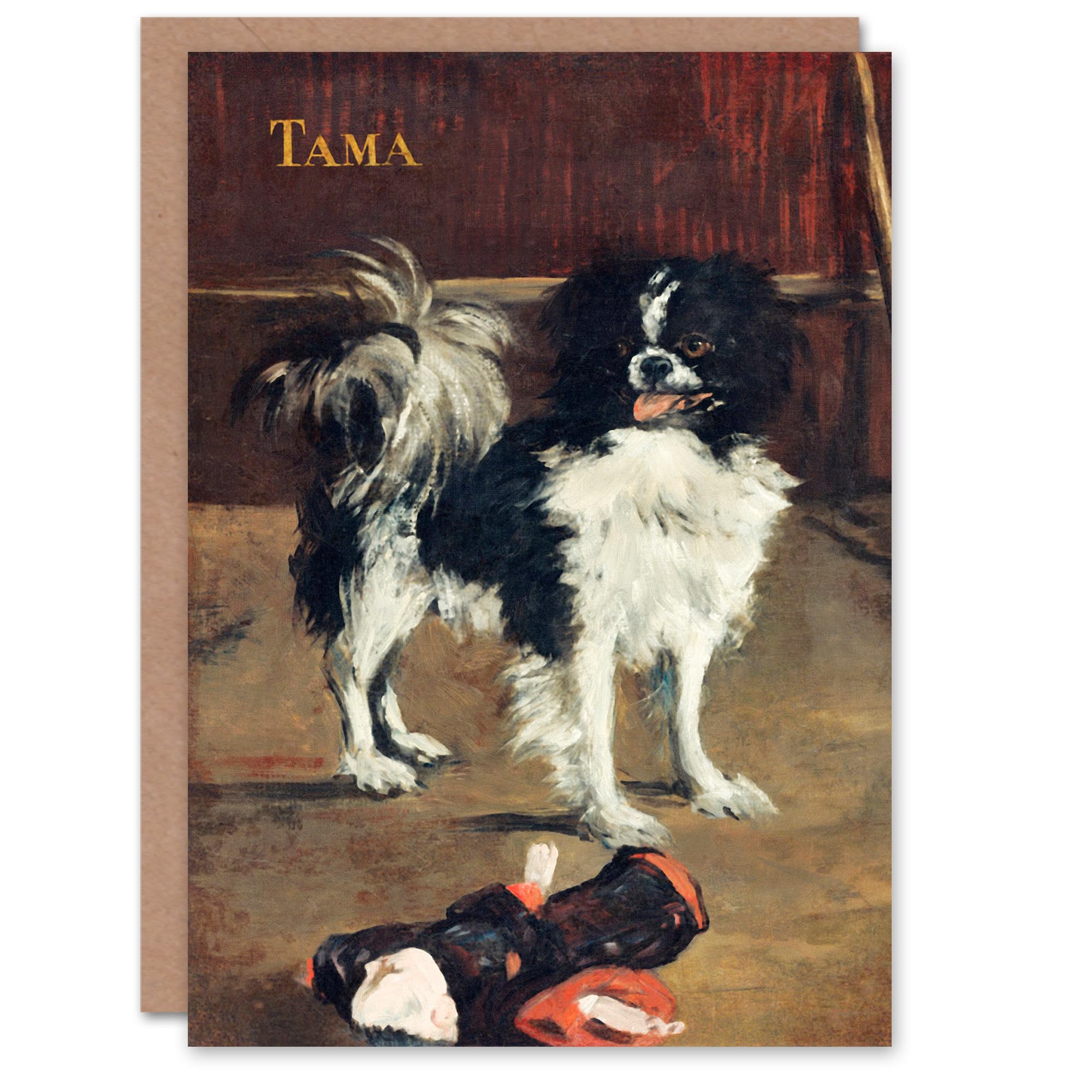 Artery8 Edouard Manet Tama the Japanese Dog Portrait Greeting Card