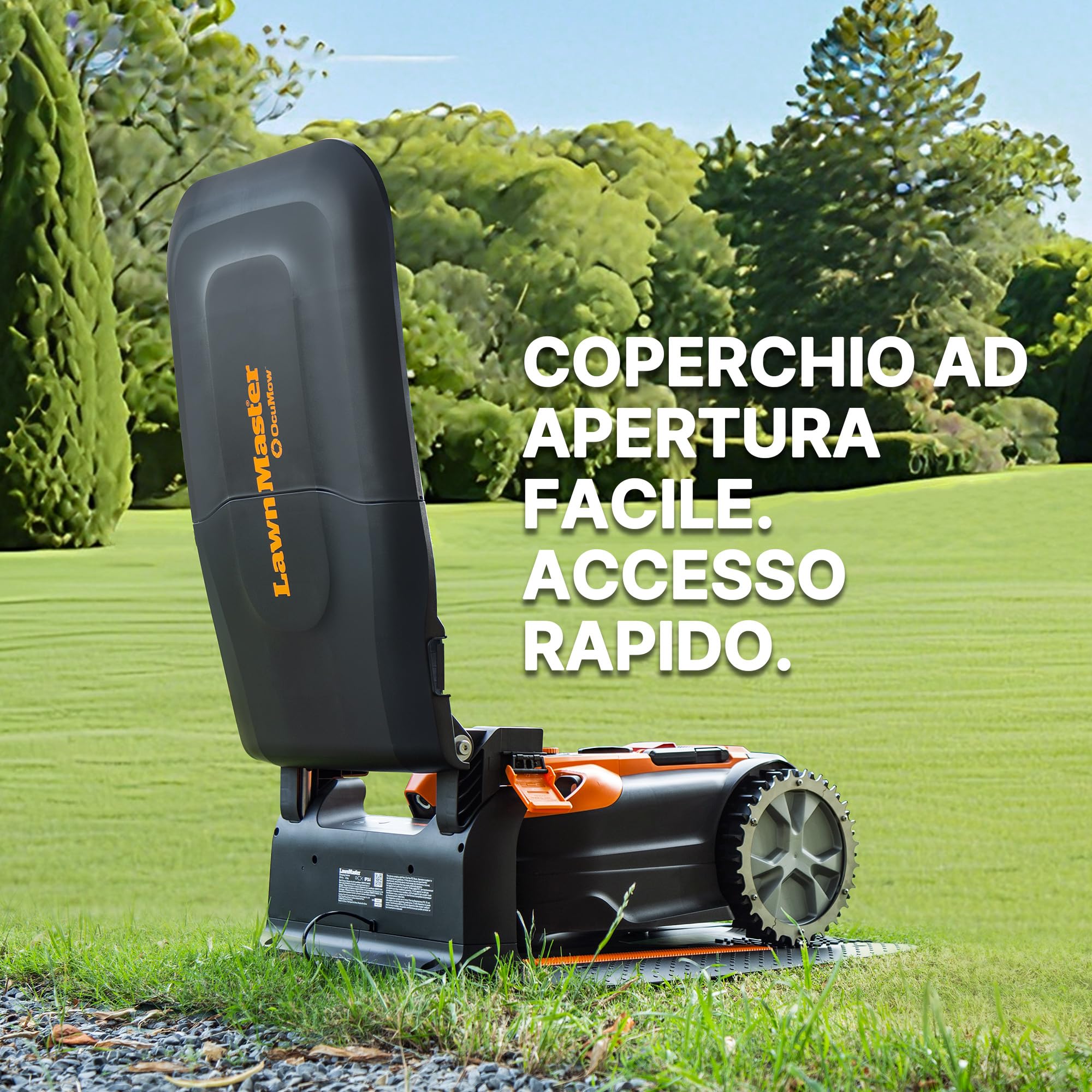 LawnMaster Robot tosaerba Garage 952641 - tetto resistente alle intemperie senza perdita di segnale, protezione affidabile contro sole e pioggia, adatto per la serie LawnMaster VBRM18