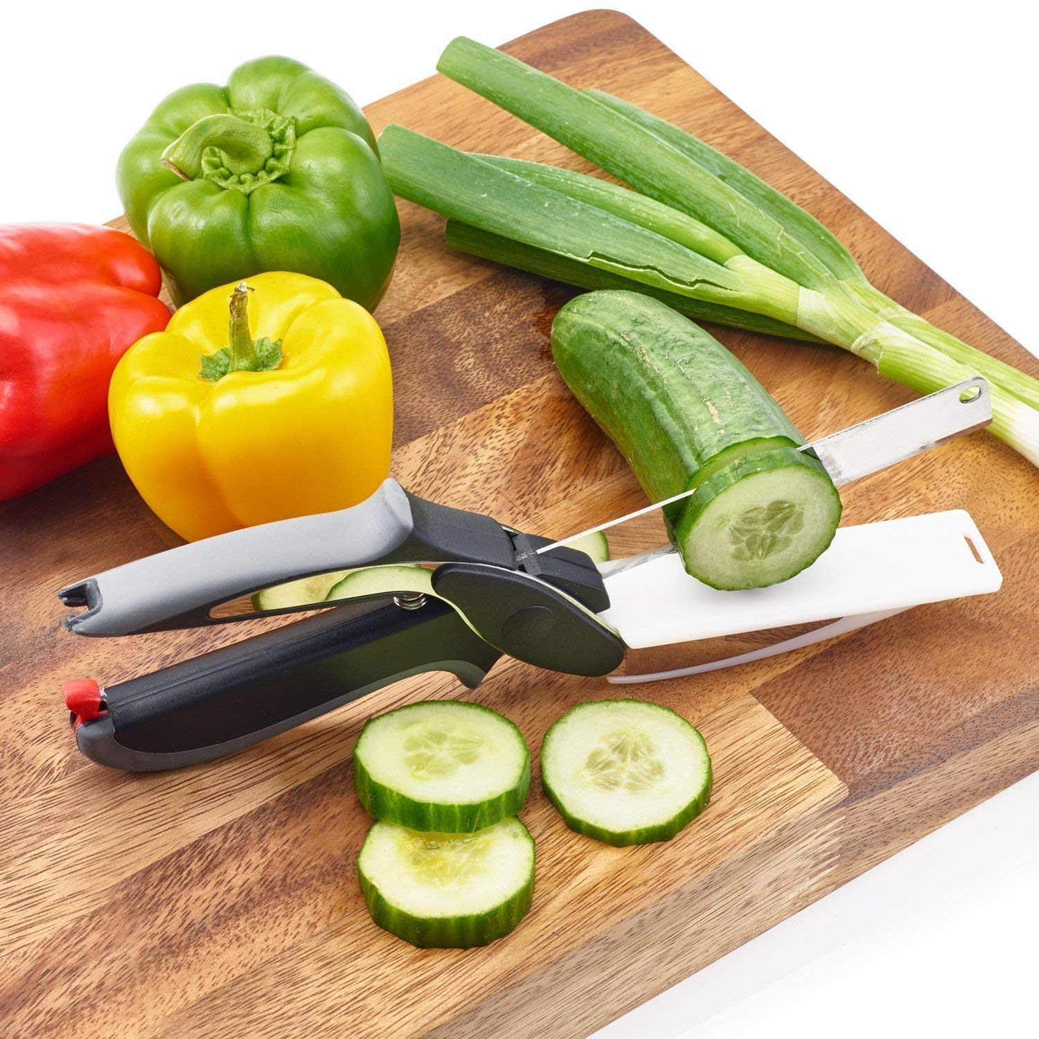 Primelife Smart Knife Clever Cutter 2-in- Stainless Steel Kitchen Scissors for Vegetables and Fruits (Clever Cutter)