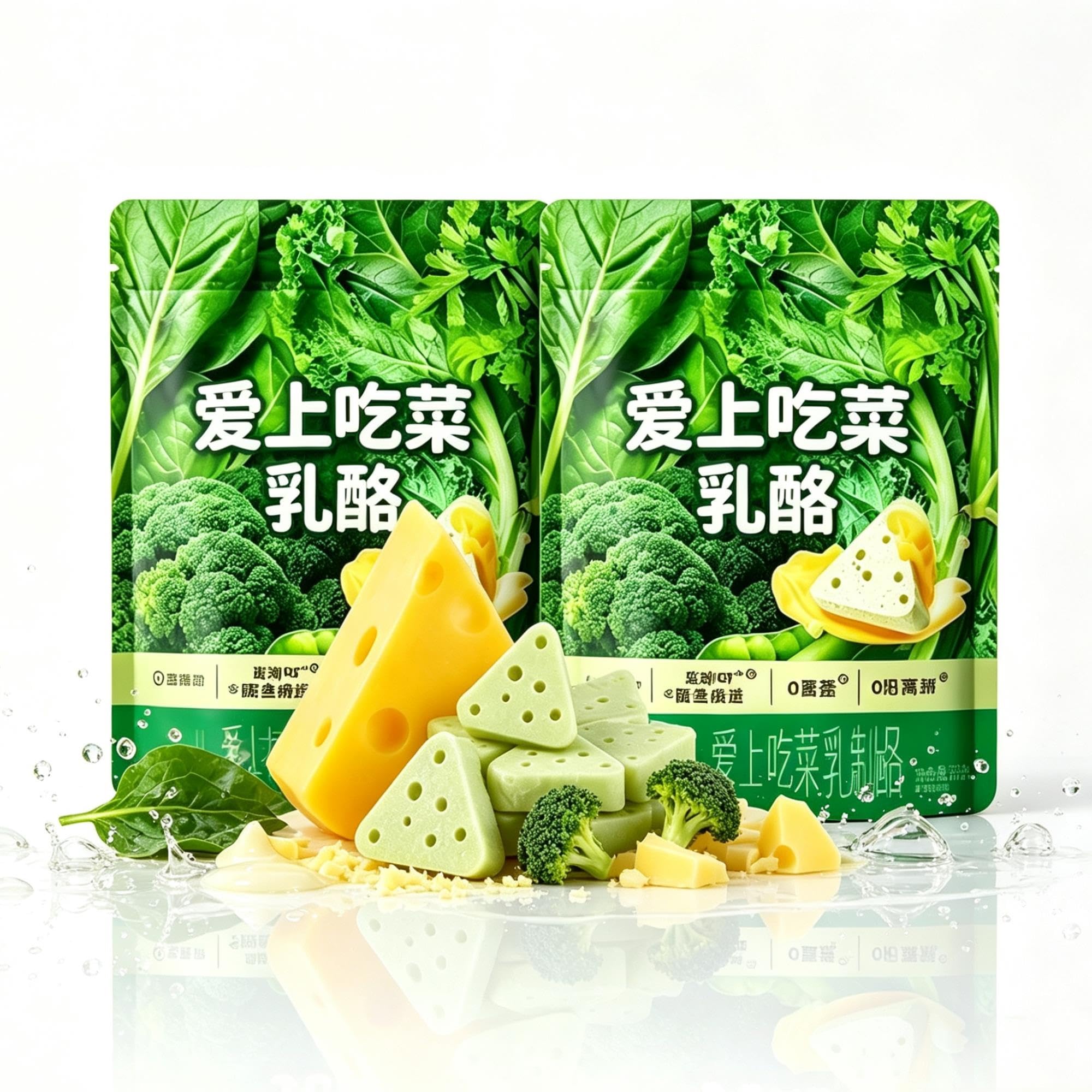 Snack de queso triangular vegetal, bolsas de 2×50g Bocaditos lácteos