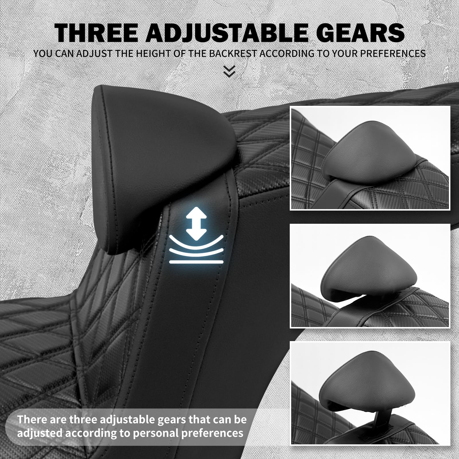 Amazon | HDBUBALUS バイク シート ダブルシート バックレスト付き