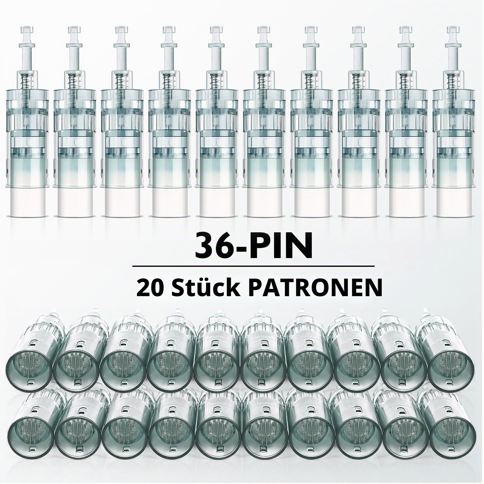 20 Stück Derma Pen M8 Cartridges 36 Pins, Einweg-dermapen microneedling, Bajonettschlitz microneedling nadeln, entwickelt für Microneedling Pen Ultima M8 / M7S (20pcs, 36PIN)