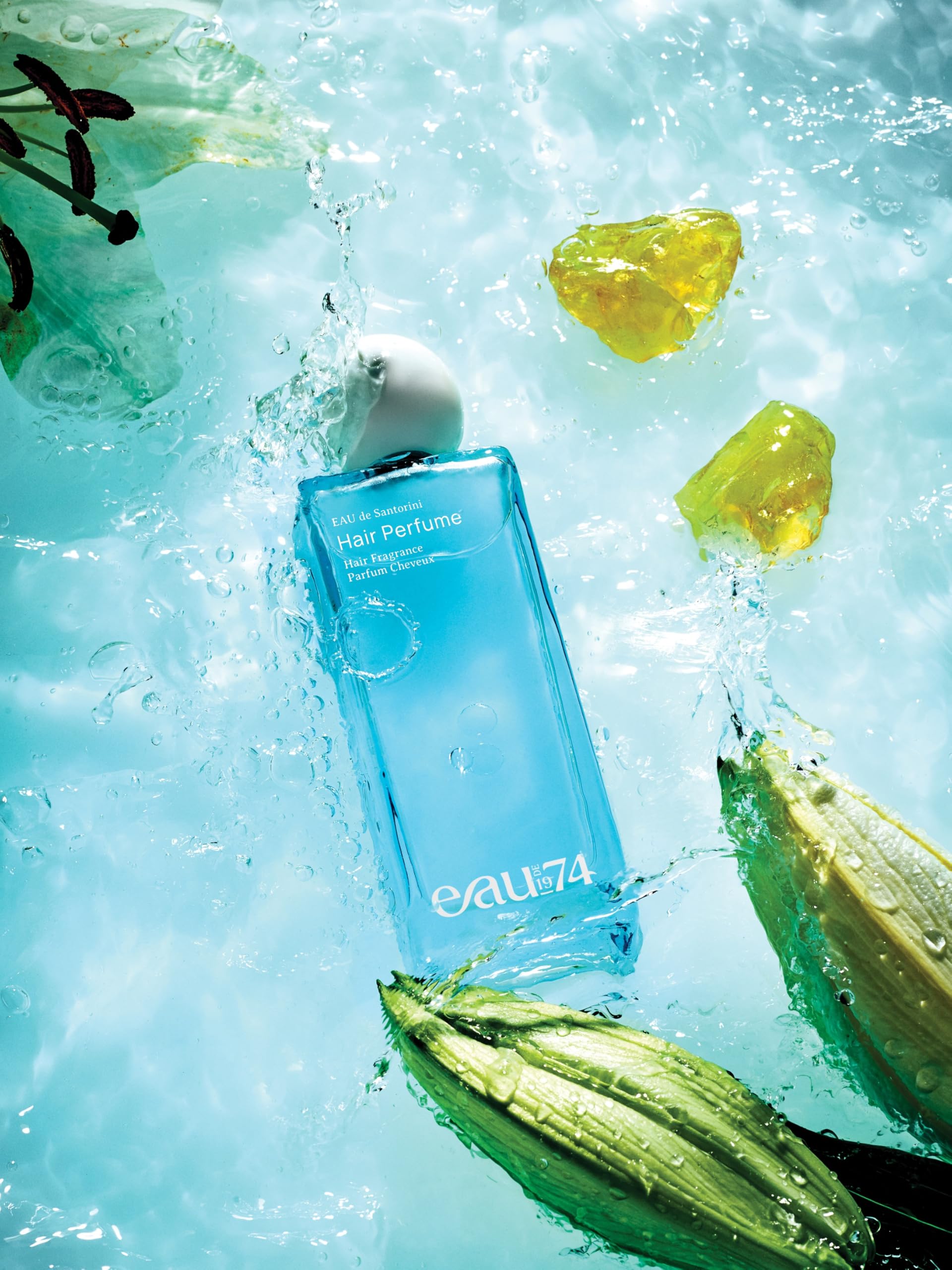 EAU de Santorini Hair Perfume Haarparfum 50 ml | Warmer & pudriger Duft mit Zitrone, Iris & Vanille | Mediterraner Sommerduft