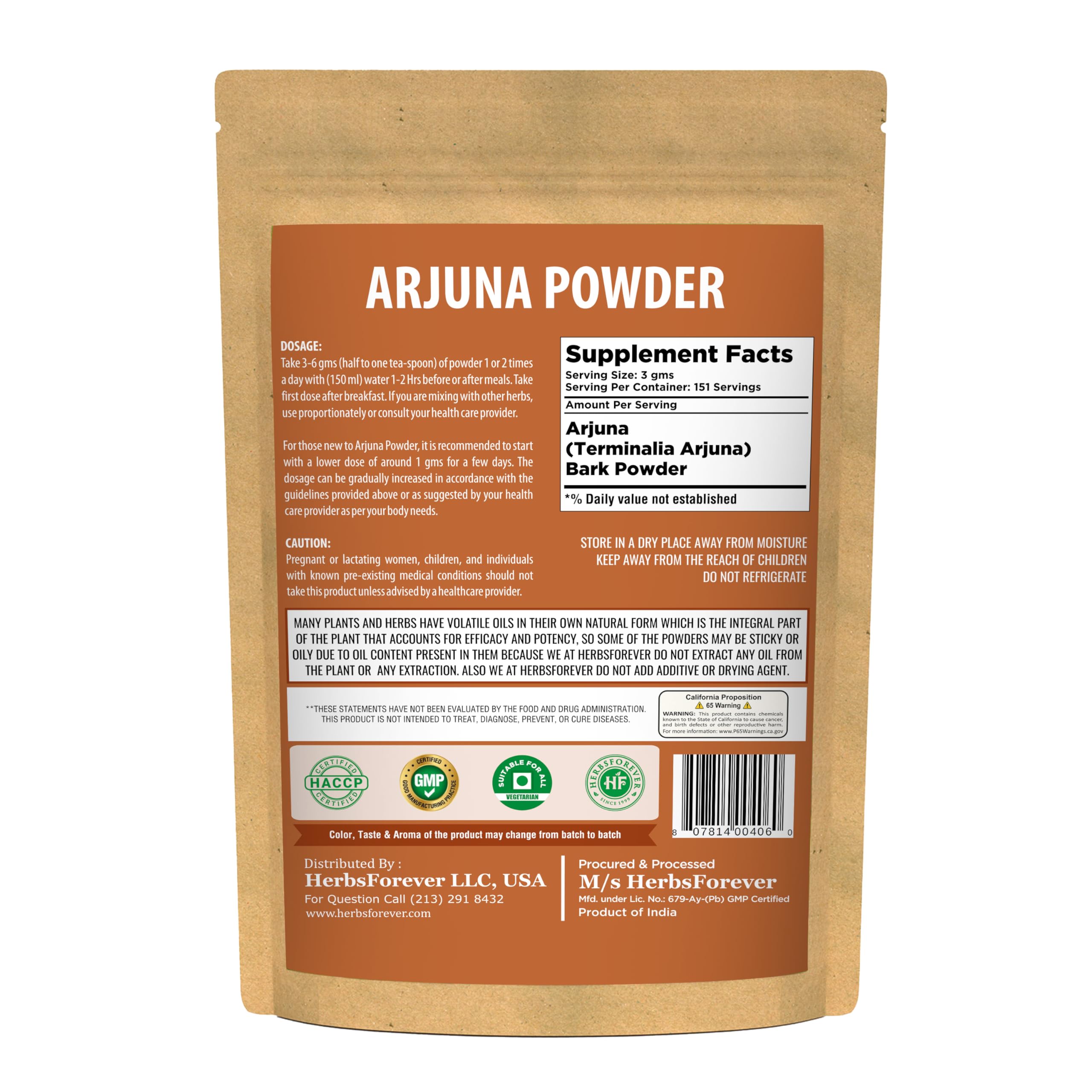 Herbsforever Terminalia Arjuna Bark Powder -Heart Strong & Cardik Rejuvenating Tonic, Wild Harvested -Non GMO, Vegan-2X Potency | Ultra Clean |NO Sand & Mud| Steam Sterilized|16oz-1LBS|BPA Free — Amazon image 2