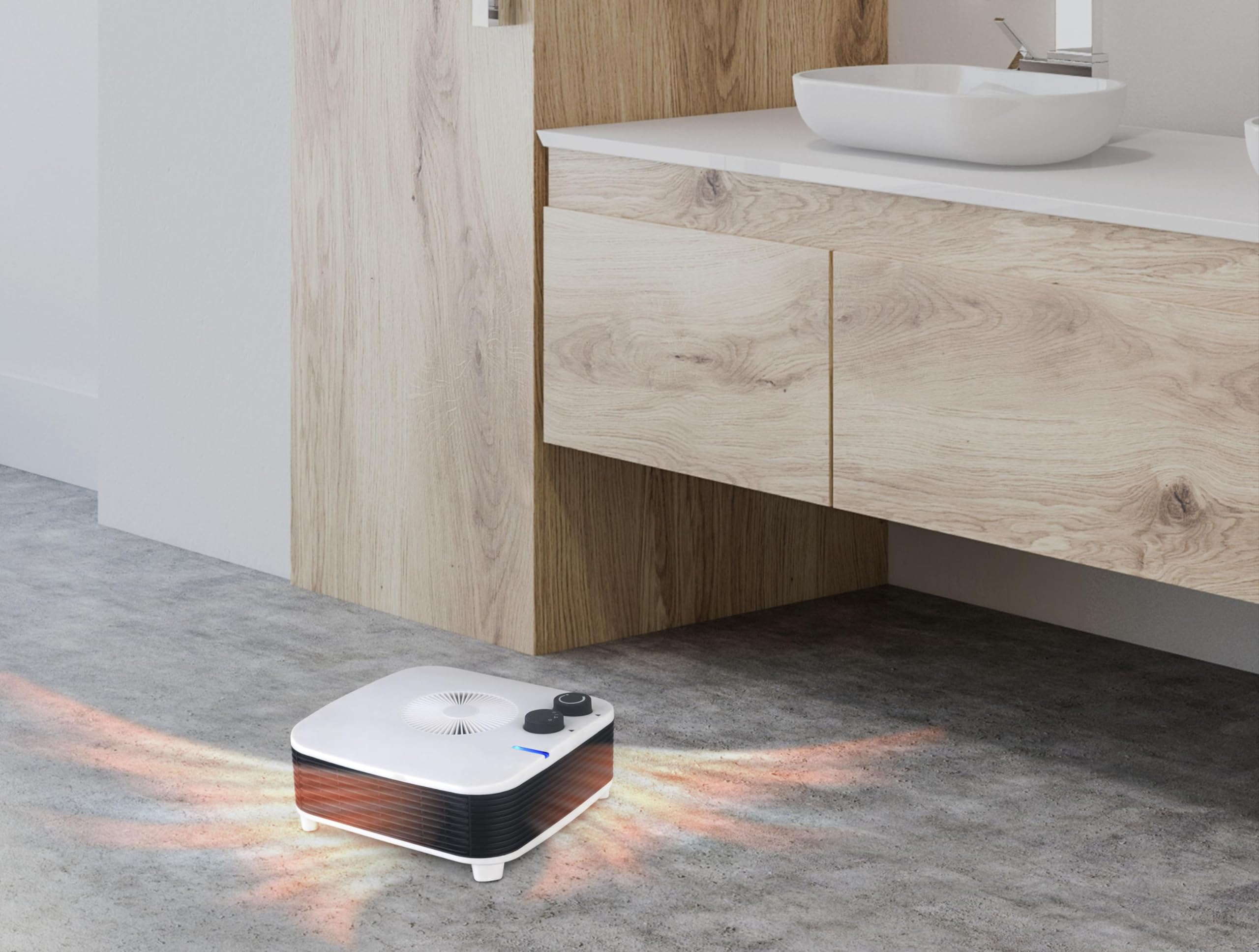 PURLINE | Calefactor de Suelo HOTI F40 Purline 1000/2000W Termostato Ajustable - Calefactor Suelo 2000W Tecnología Silenciosa y Bajo Consumo Diseño Compacto Retro