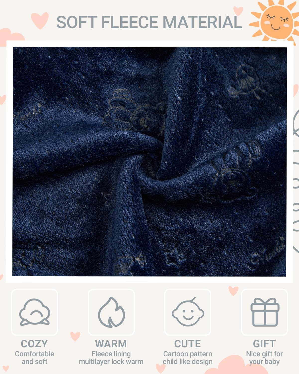 WYTbaby Baby Snowsuit Fleece Hooded Romper Toddler Footed Jumpsuit Onesie Thin Fall Winter Outfits - Image 5