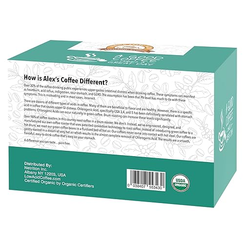 Miniatura 2 de Alex's Low Acid Organic Coffee K-Cups (12 porciones) - Descafeinado