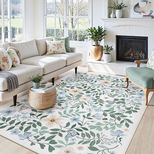 Miniatura 31 de Lahome - Alfombra redonda bóhema de color rosa claro de 4 pies, alfombras pequeñas circulares lavables para dormitorio de niños, alfombra circular