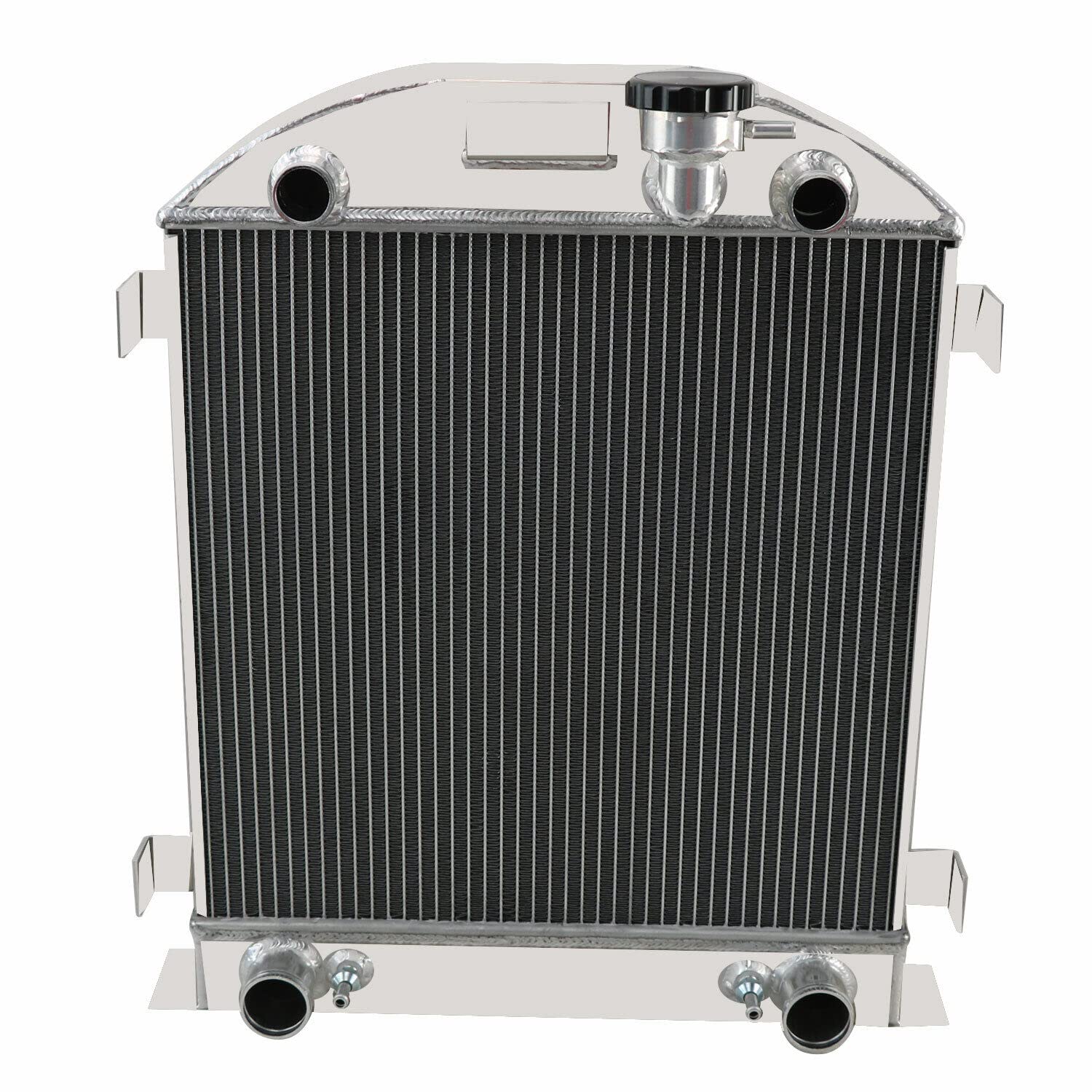 KUNTAUTOS Aluminum Radiator 4 Row for 1928-1929 Ford Model A with Flathead V8 Engine AT/MT