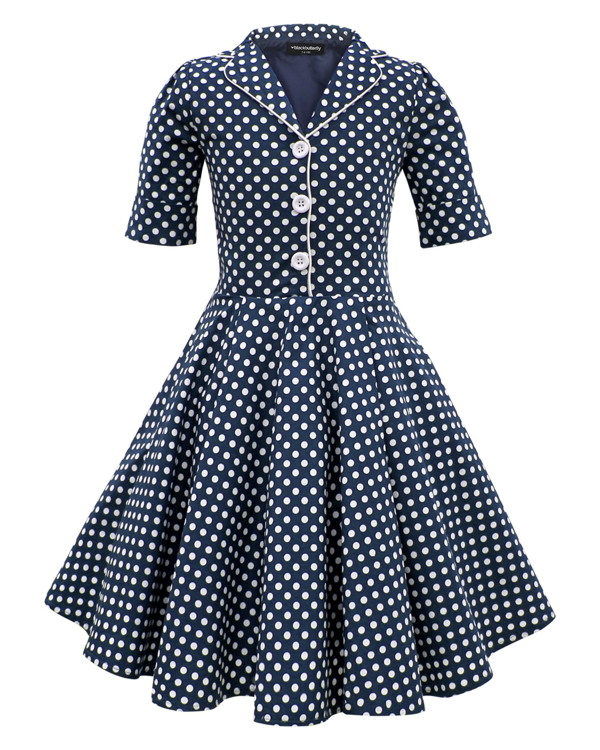Kids 'Sabrina' Vintage Polka Dot 50's Girls Dress