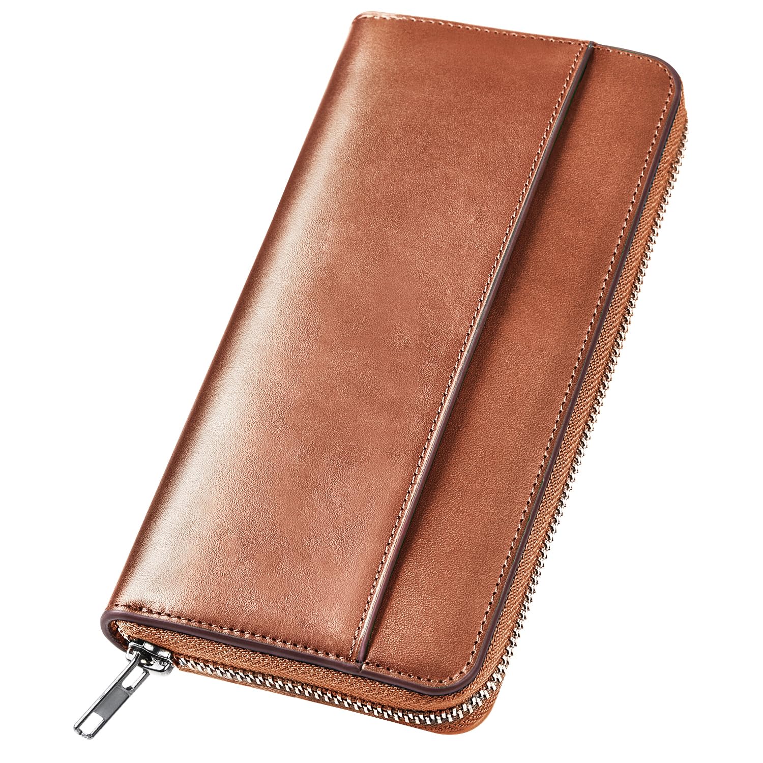Wallet, Men's, Tochigi Leather, Long Wallet, Genuine Leather, Large Capacity, YKK Zipper, Made by Top Craftsmen, Women's Wallet, Cowhide Leather, Coin Purse, Compact, Simple, Plain, For Men : Clothing