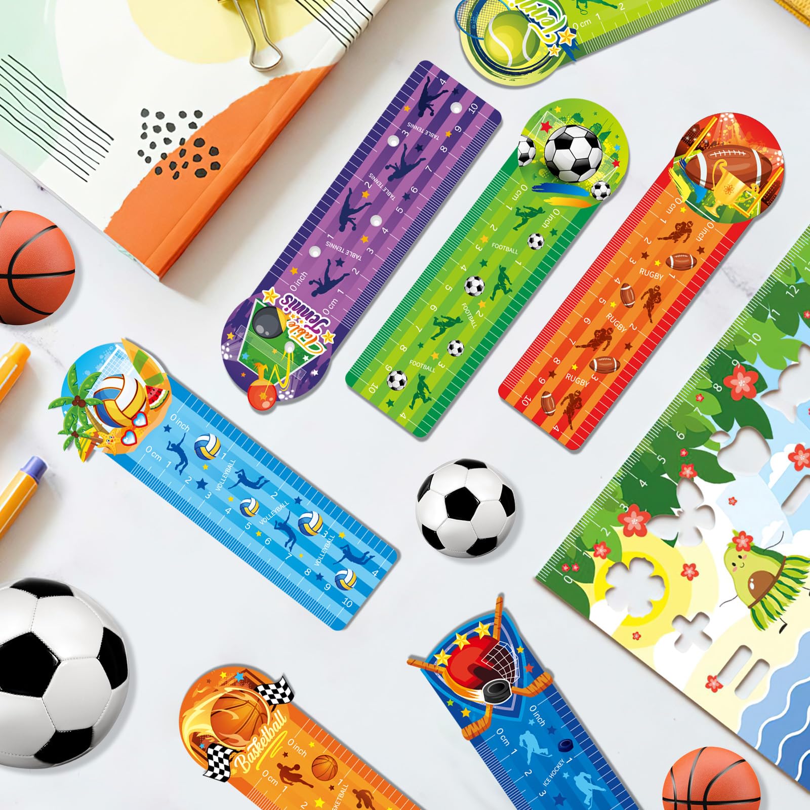 30 Piezas Marcapáginas De La Serie De Animales De Dibujos Animados Creativos En Caja Regla Portátil Para Estudiantes I.882423814