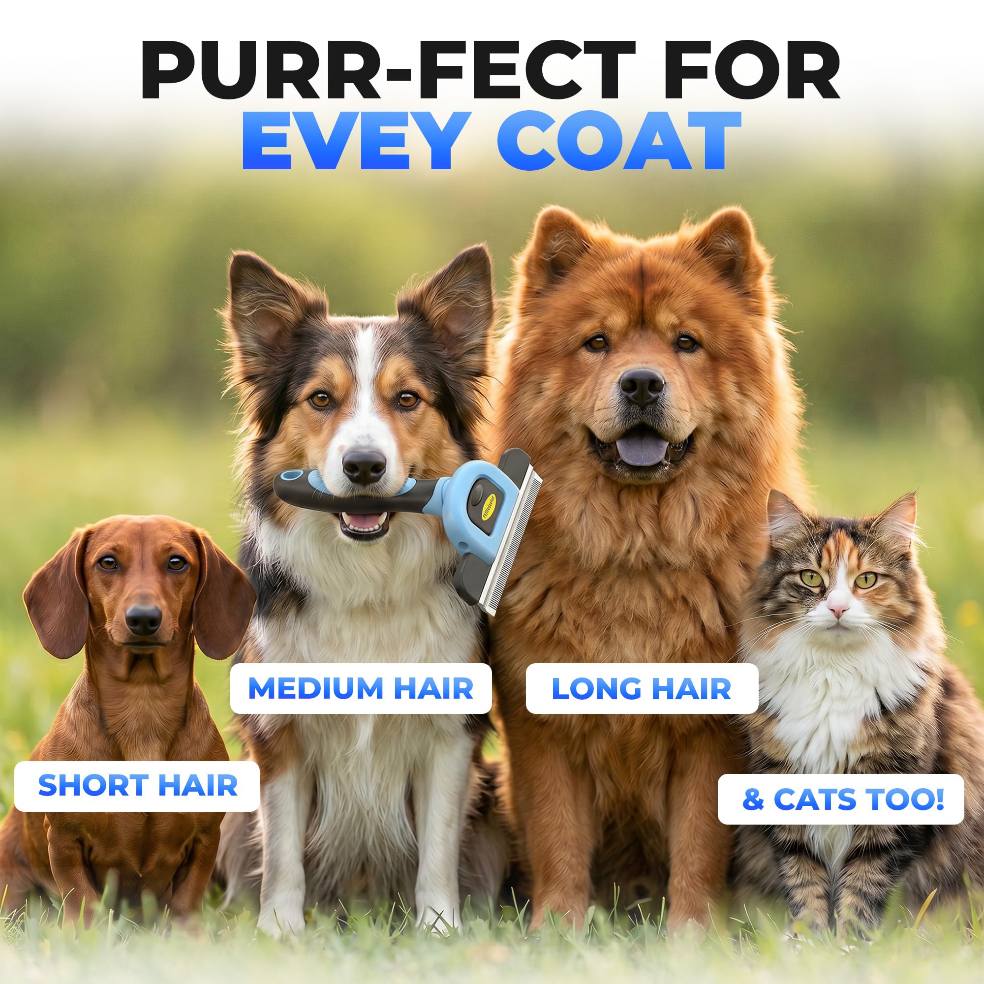 DakPets Outil de toilettage d'animaux de compagnie et Brosse de toilettage pour animaux de compagnie Peigne pour Chiens et Chats
