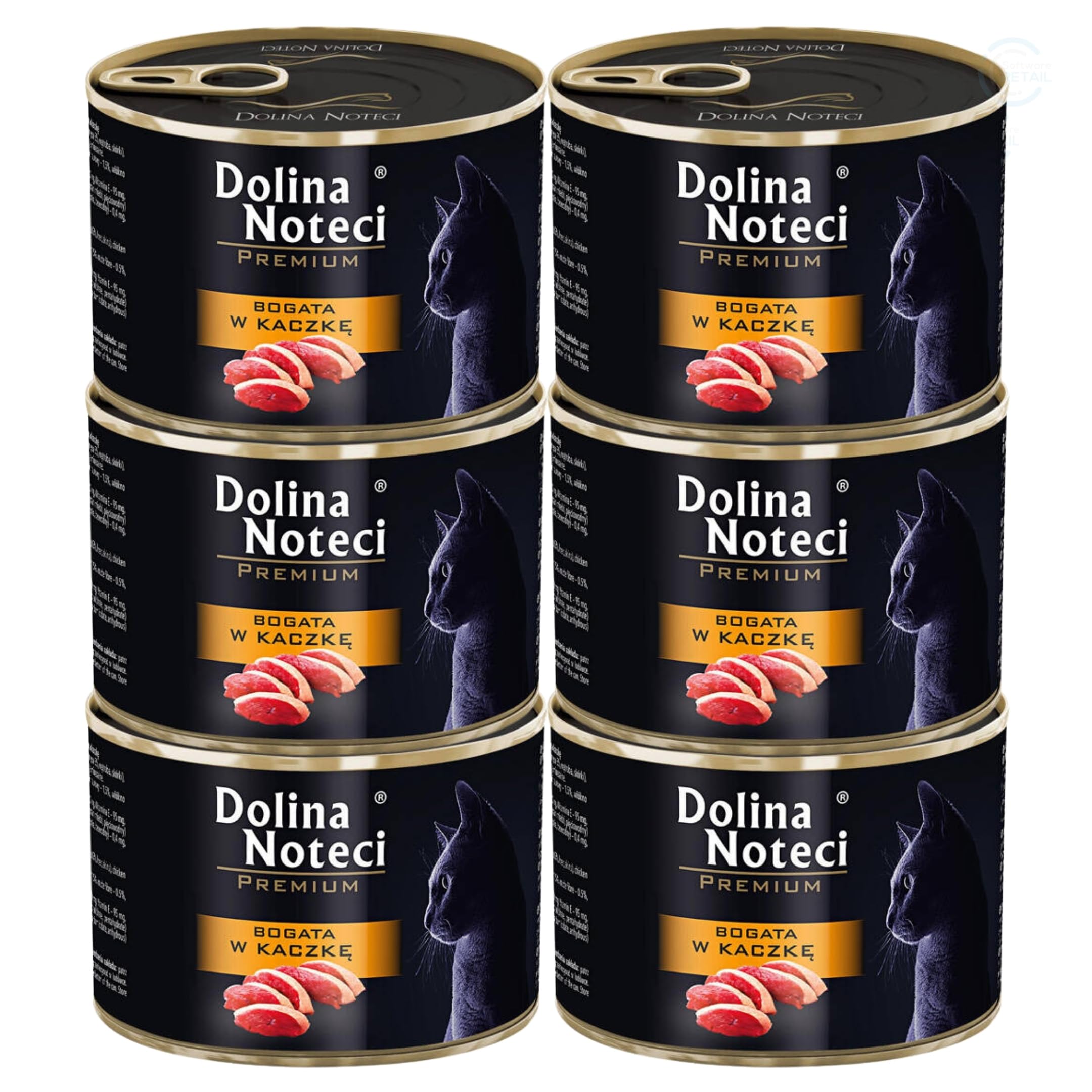 Dolina Noteci Premium Moist & Juicy Wholesome Grain-Free Cat Food - Natural Meat Recipes Enriched with Vitamins & Minerals for Happy, Healthy Cats! (Duck, 6x185g)