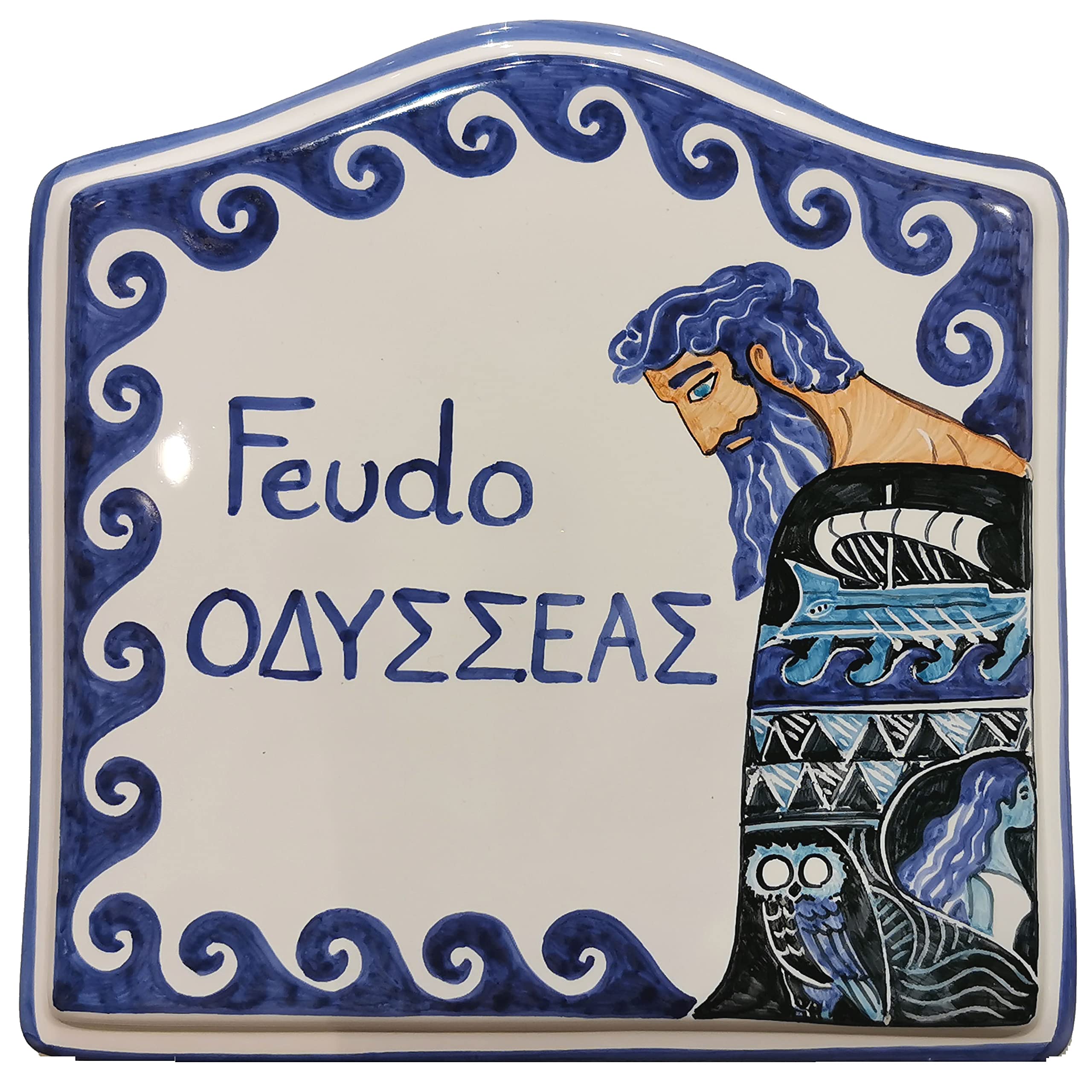 Numero civico per esterno e interno, Targa in ceramica fatta a mano personalizzbile con indirizzo, nome famiglia e decoro - quadrata, rettangolare, ovale