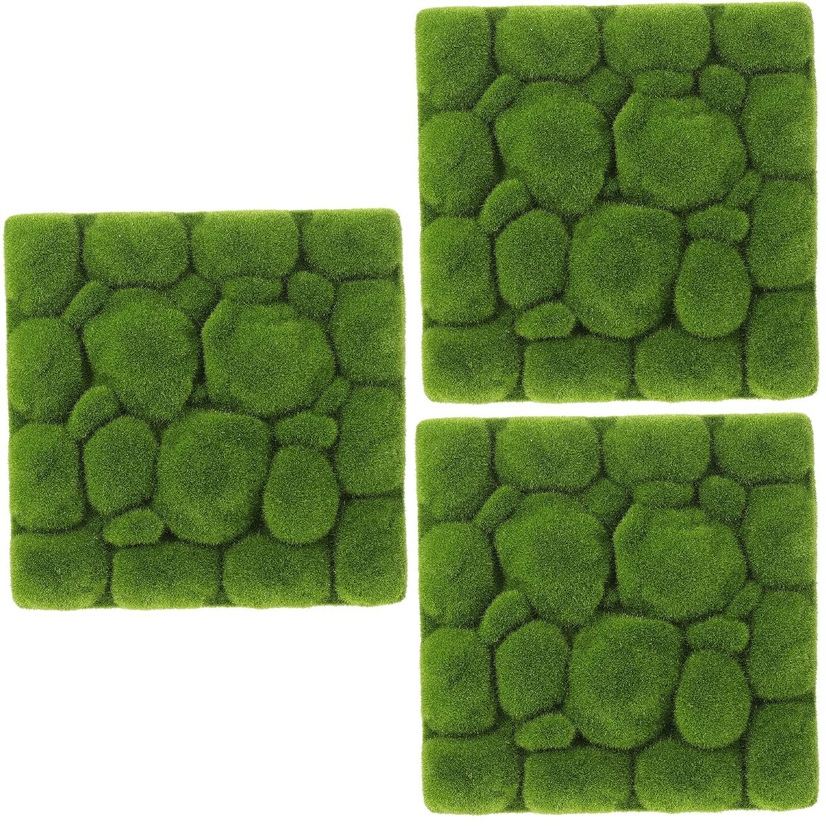 EXCEART 3 Stücke Moosplatte Deko Moos Wanddeko Panele Deko Lebende Mooswand Pflanzenbild Moos Wandbild 3D Künstliche Moosbild für Wohnzimmer Büro Aquarium Garten Hochzeit Wanddeko 30x30cm