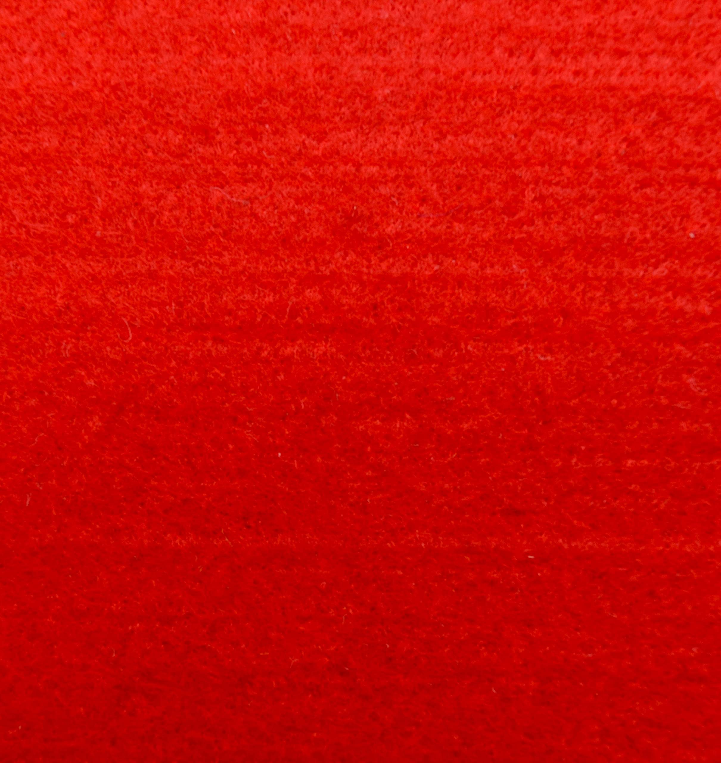 Extra Thick 3-4mm Felt Half Metre and Metre Plain Mixed Polyester Craft Felts (Half Metre 50cm x 100cm, Red)