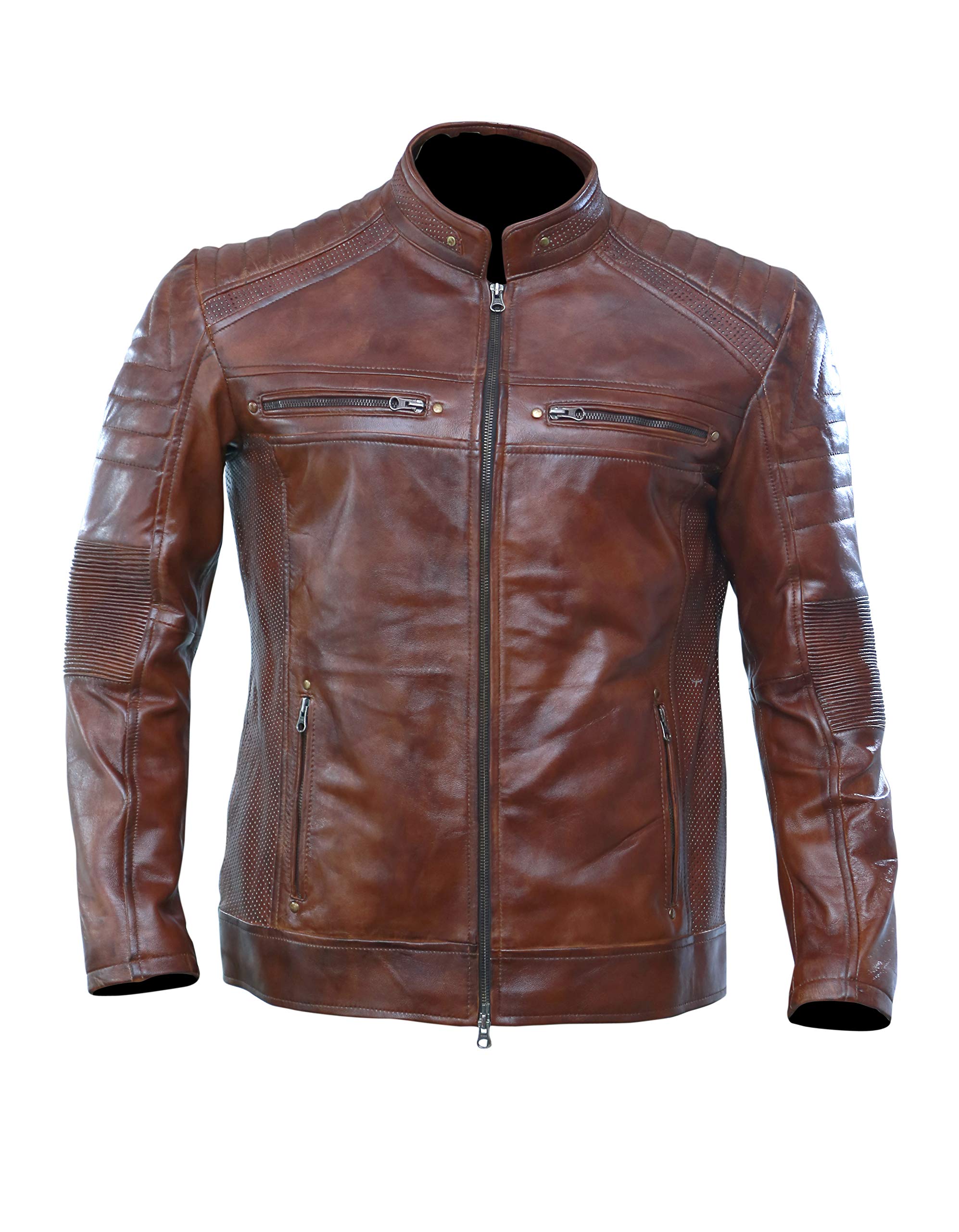 Black Casual Real Leather Jacket for Mens | Genuine Lambskin Motorcycle Biker Jackets