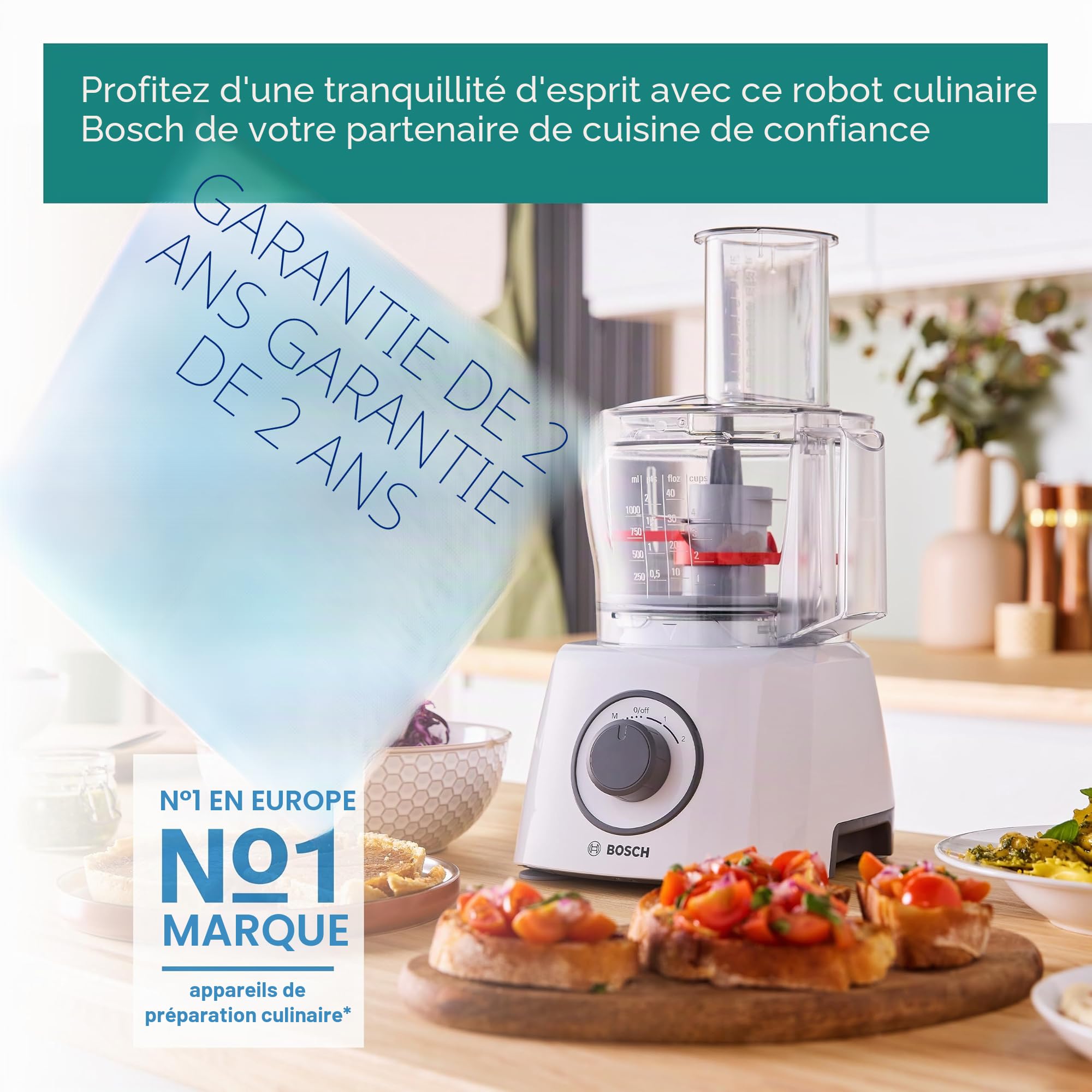 Bosch – Robot de cuisine compact MultiTalent 3, 700 W, blanc - MCM3100WGB