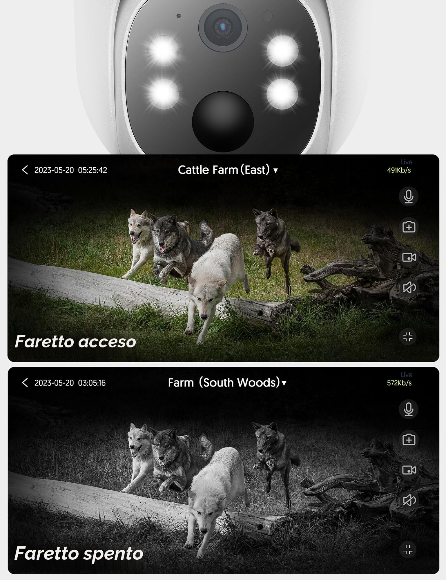 GNCC 4G Telecamera Esterno con SIM e pannello solare, 2K Telecamere Senza Fili con 8400mAh Batterie e SD Card, Rilevamento del Movimento, Audio Bidirezionale, Visione Notturna a Colori, IP66, 355°/90°