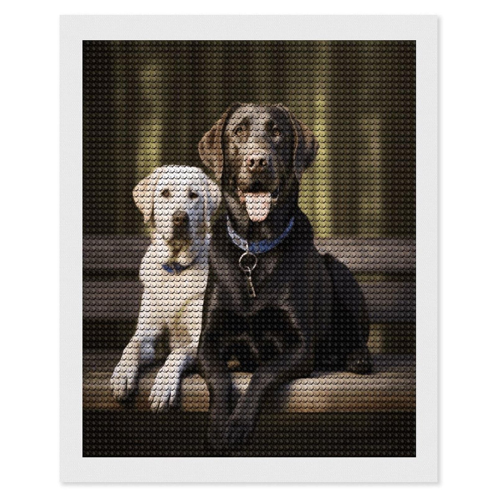 VstaDank Labrador Diamond Painting Kits Exquisite DIY Full Round Drill Diamond Dots Painting for Adults Beginner Diamond Photo Paint with Diamond Picture Art Wall Decor 16"x20"