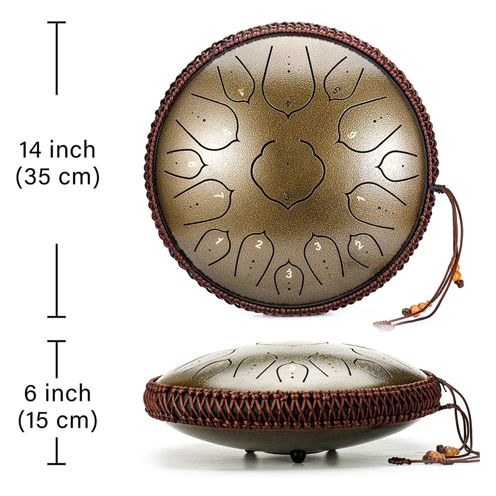 Amazon.co.jp: スチールタンドラム、14インチ15ノートタンバリン