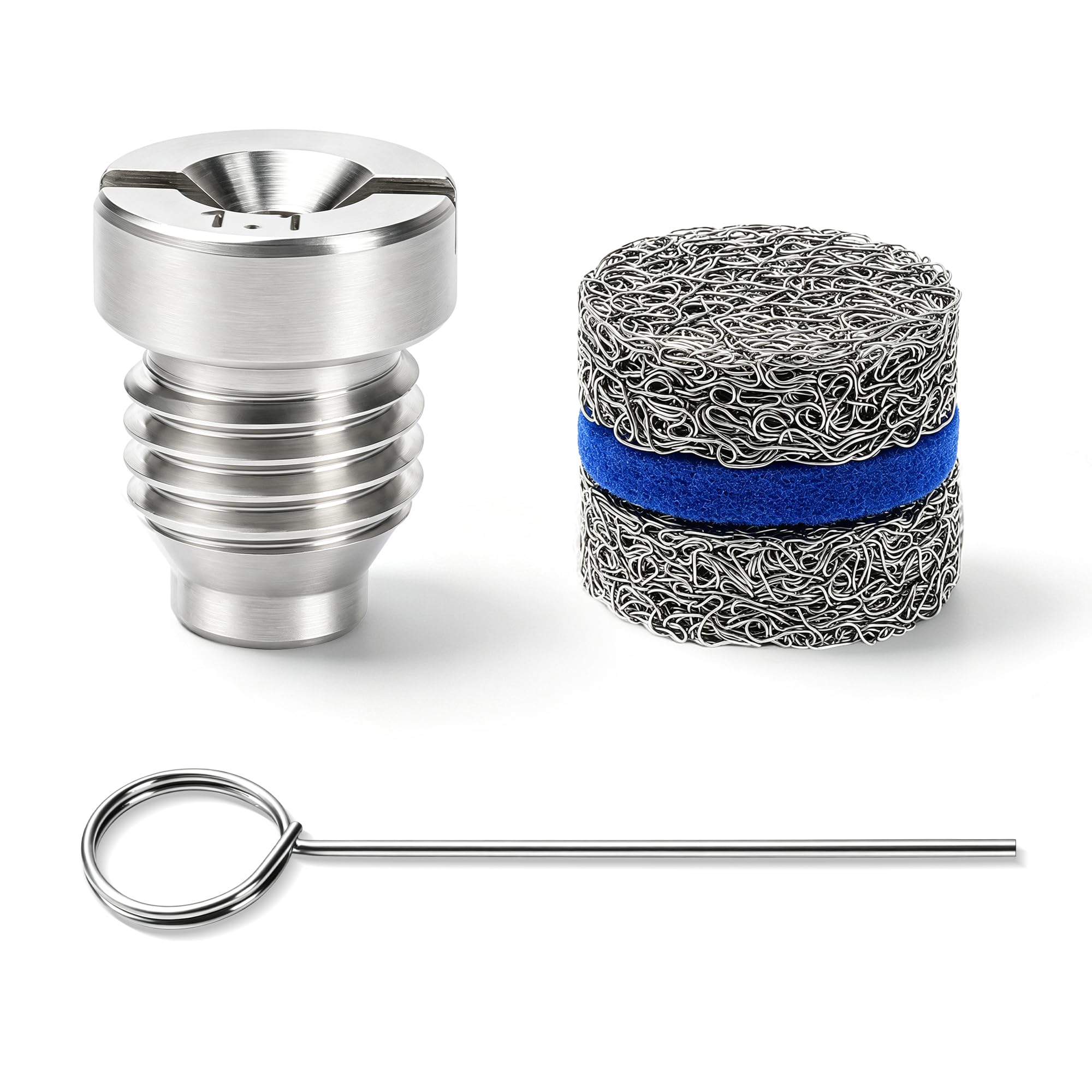 3 pieces 1.1 mm orifice foam cannon nozzle and foam maker meshes kit for foam cannon replacement thread nozzle tips and mesh filter, with cleaning tools, 3000psi