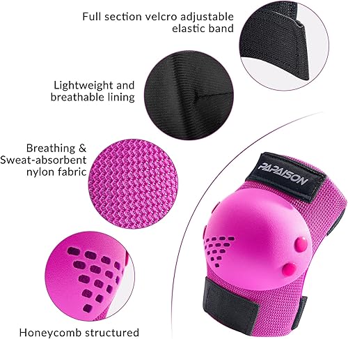 Miniatura 4 de PAPAISON Rodilleras para niñosjóvenes, coderas y muñequeras para patinaje en línea, ciclismo, monopatín, scooter, juego de equipo de protección 3 en
