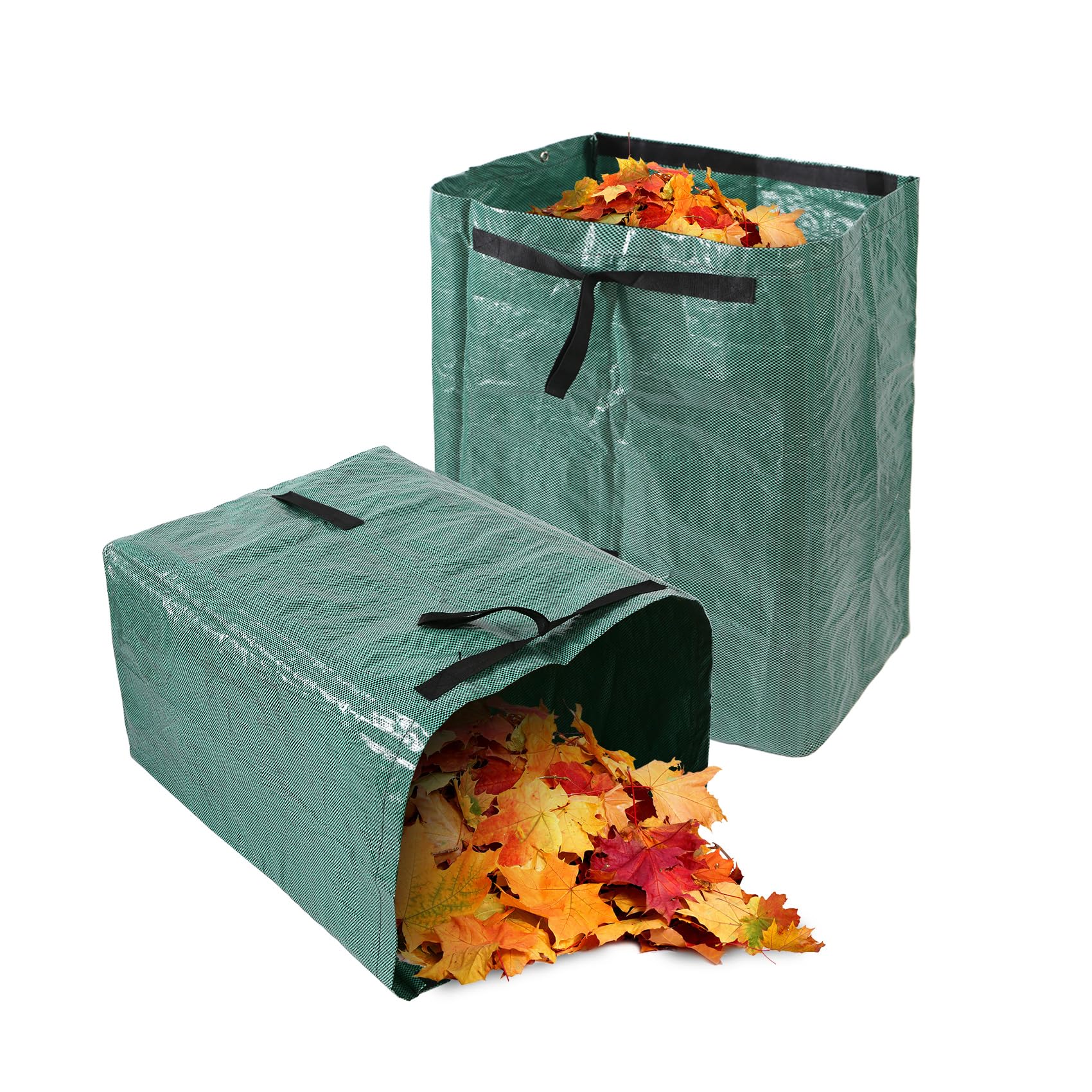 Gokoti 2-Pack Heavy Duty Dustpan, 200L Leaf Collector, Reusable PP Non-Woven Fabric, Dark Green