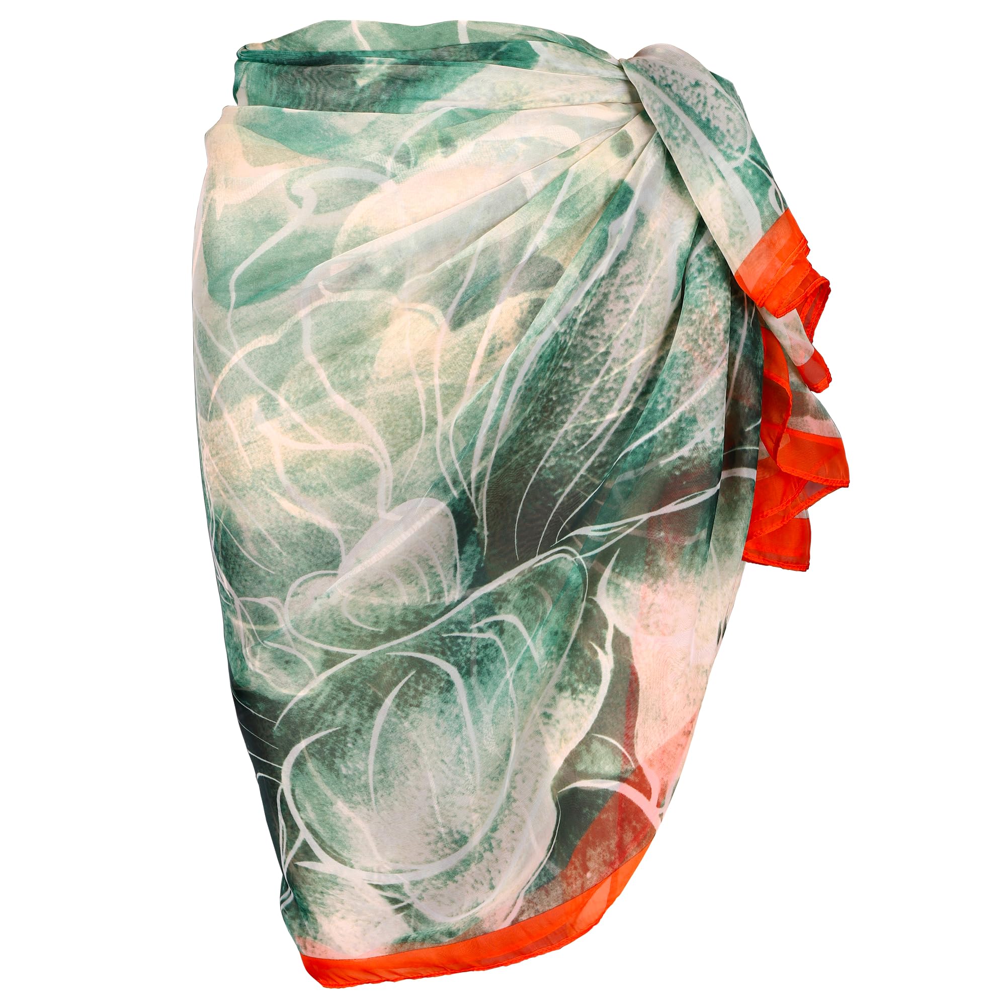 Ayliss Womens Swimwear Chiffon Cover up Solid Color Printed Beach Sarong Swimsuit Wrap Skirt Bathing Bikini Resort Wear (#20 Mixed Colors)