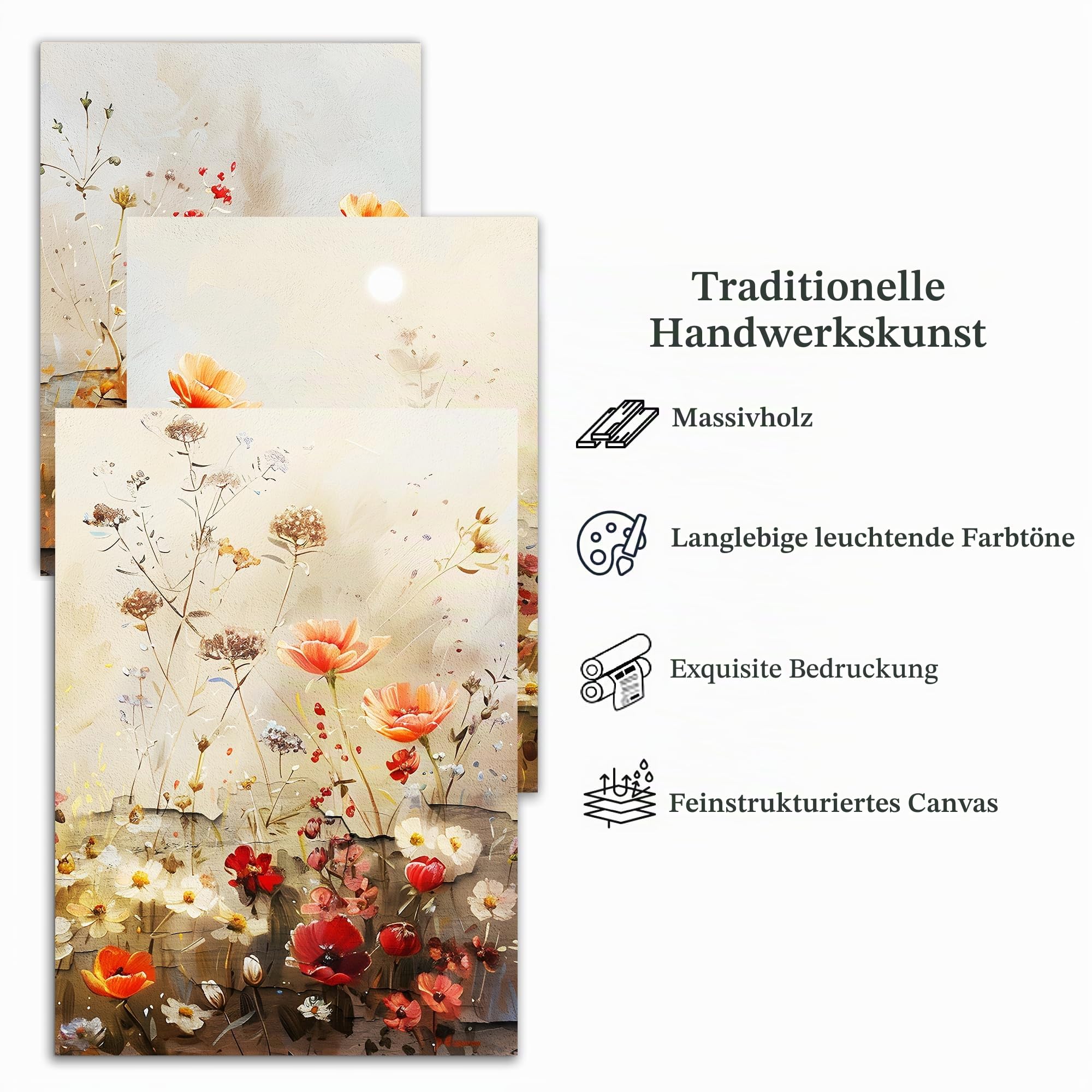 MHARTK66 ästhetische Bilder Wohnzimmer Blumen Landschaft Gemälde 40x60 cm | hd-druck mit klaren details, leichtes aufhängen, schnelle montage, flexibel einsetzbar und ideal als passende geschenkidee