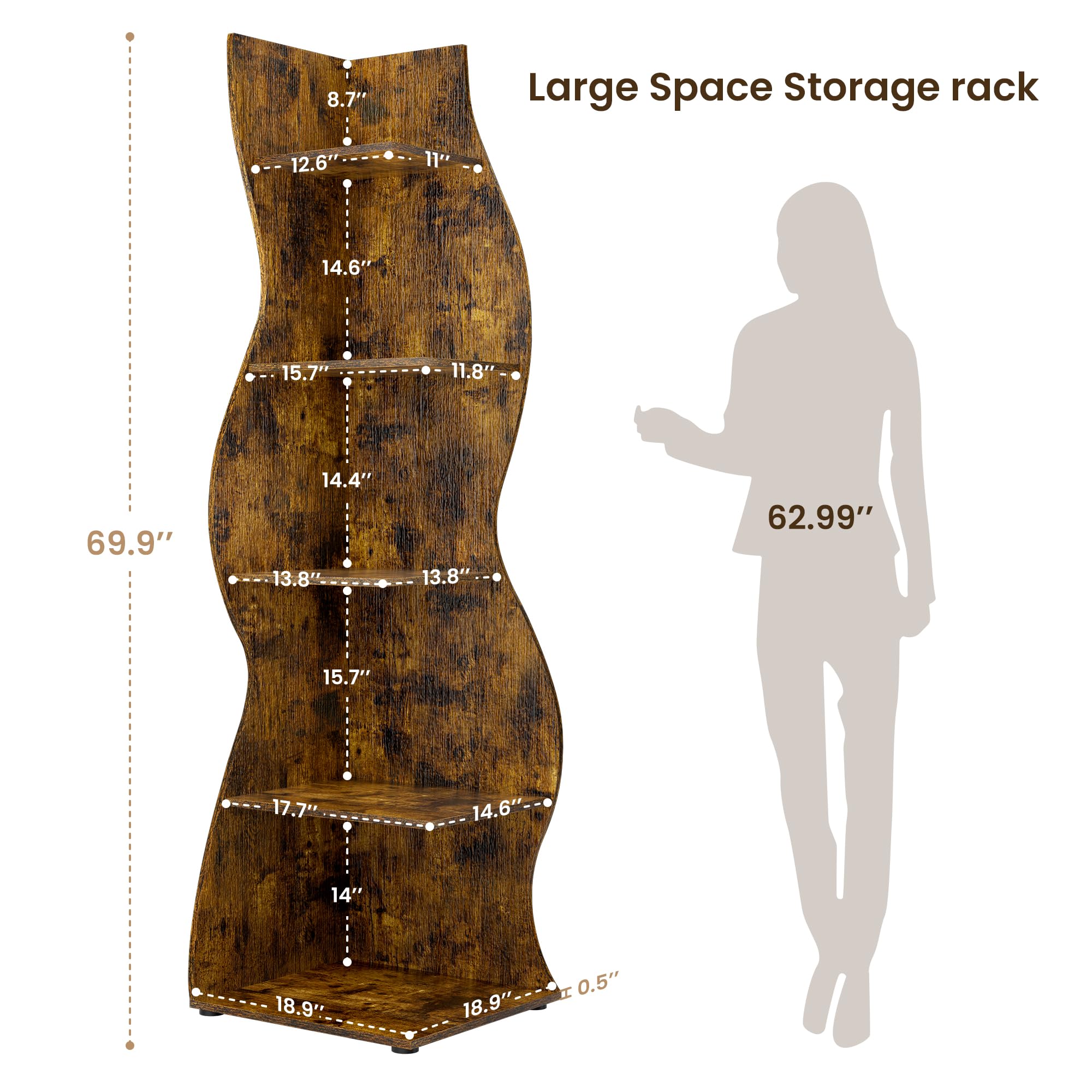 Amazon｜Gujiam コーナーシェルフスタンド 70インチ コーナー