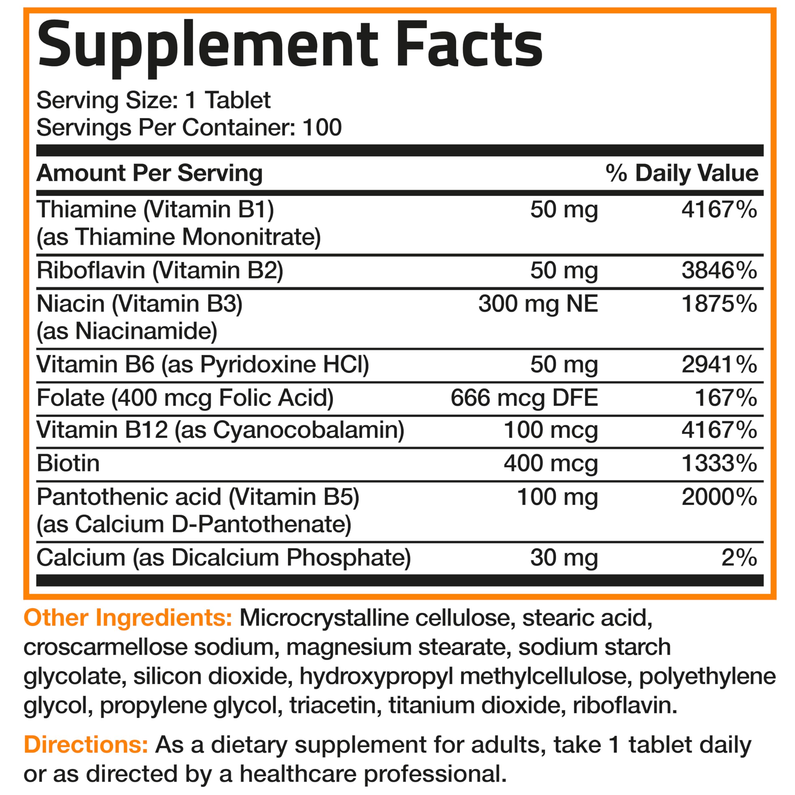 Bronson Super B Vitamin B Complex Energy & Nerve Support, 100 Tablets — Amazon image 6