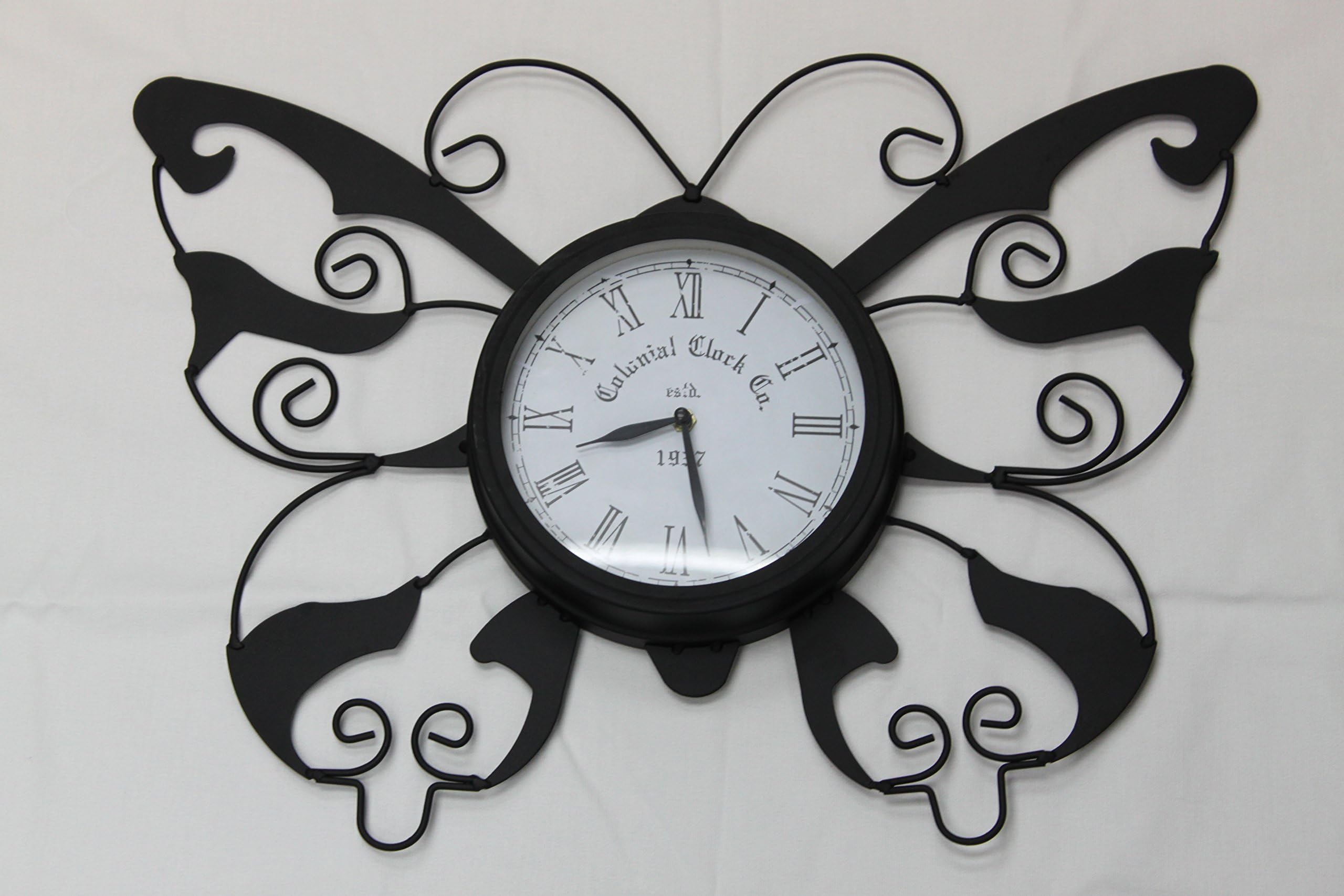 JumblMetal and Glass Indoor/Outdoor Butterfly Design Garden Wall Clock