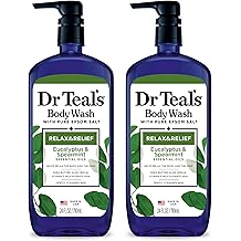 Dr Teal's Body Wash with Pure Epsom Salt, Relax &amp; Relief with Eucalyptus &amp; Spearmint, 24 fl oz (Pack of 2)