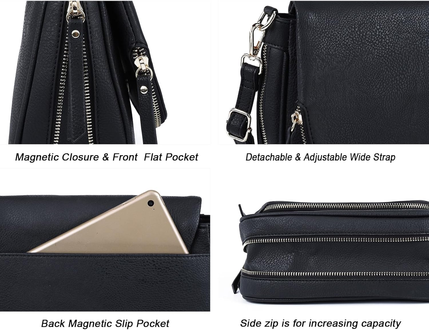 Crossbody Bags for Women Small Pu Leather Over the Shoulder Purses and Flap Cross Body Handbags with Multi Pockets - Image 7