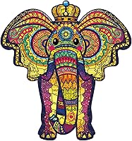 Vista 1 de Rompecabezas de madera para adultos en forma de animales, rompecabezas de madera mágicos, únicos (S-9.25 x 6.3 pulgadas, elefante)