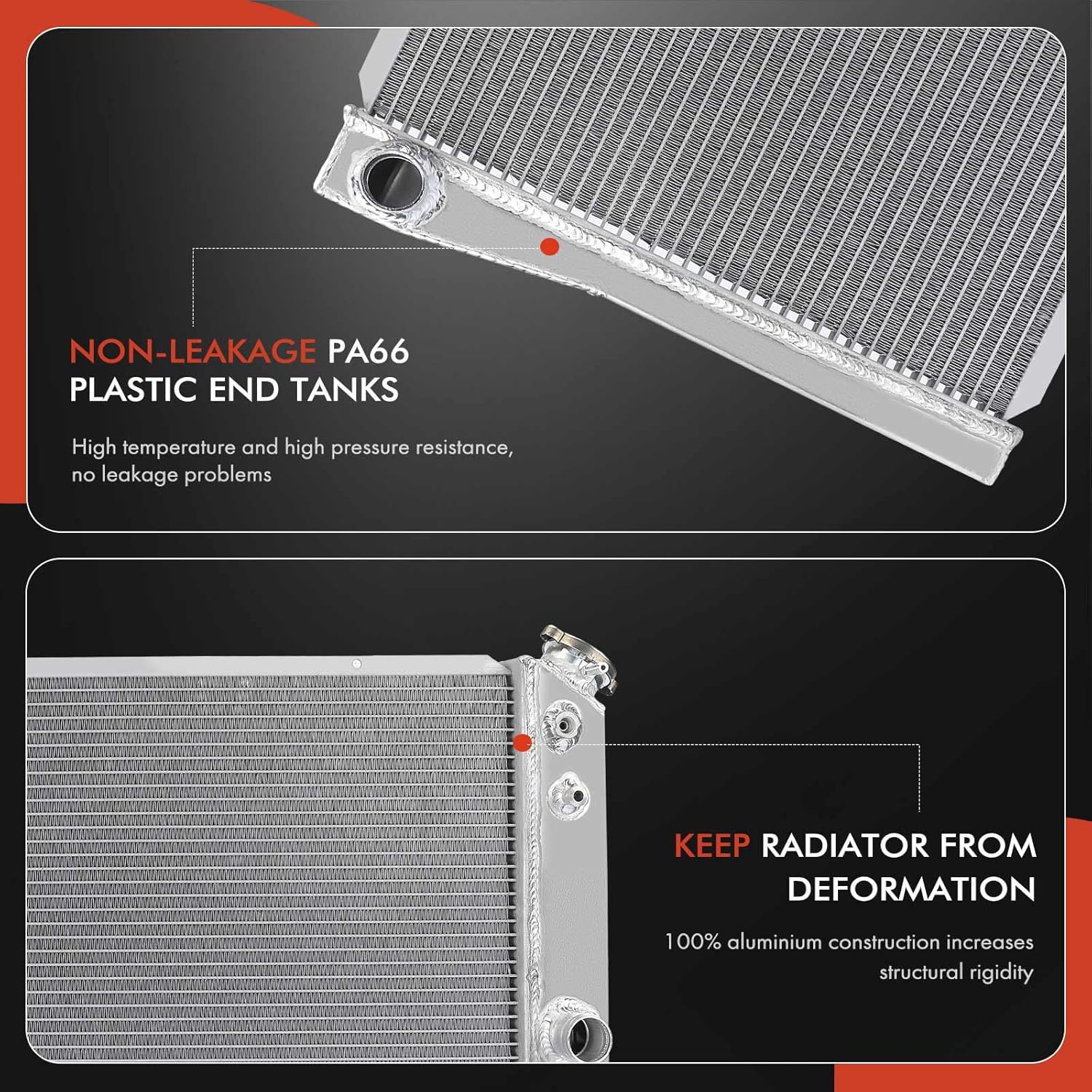 A-Premium Engine Coolant Radiator Assembly with Transmission Oil Cooler Compatible with Chevrolet Corvette 1984-1990 5.7L, Replace# 3052025, 3053501
