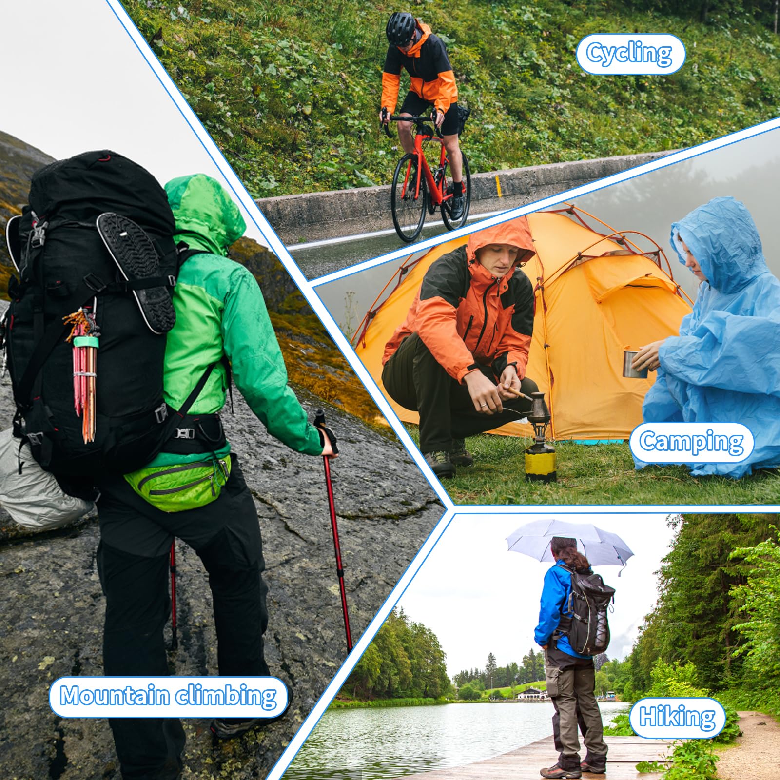 Zimoer Pantalon de Pluie Homme Pantalons Extérieurs imperméable Coupe Vent Moto Pantalon Pantalon Pluie pour la randonnée, Le Trekking et Le Cyclisme