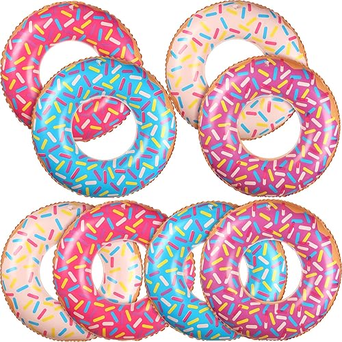 Miniatura 7 de Leitee Dona inflable para niños de 21.7 pulgadas con forma de dona, flotadores para piscina, tubo de natación inflable, anillo de natación