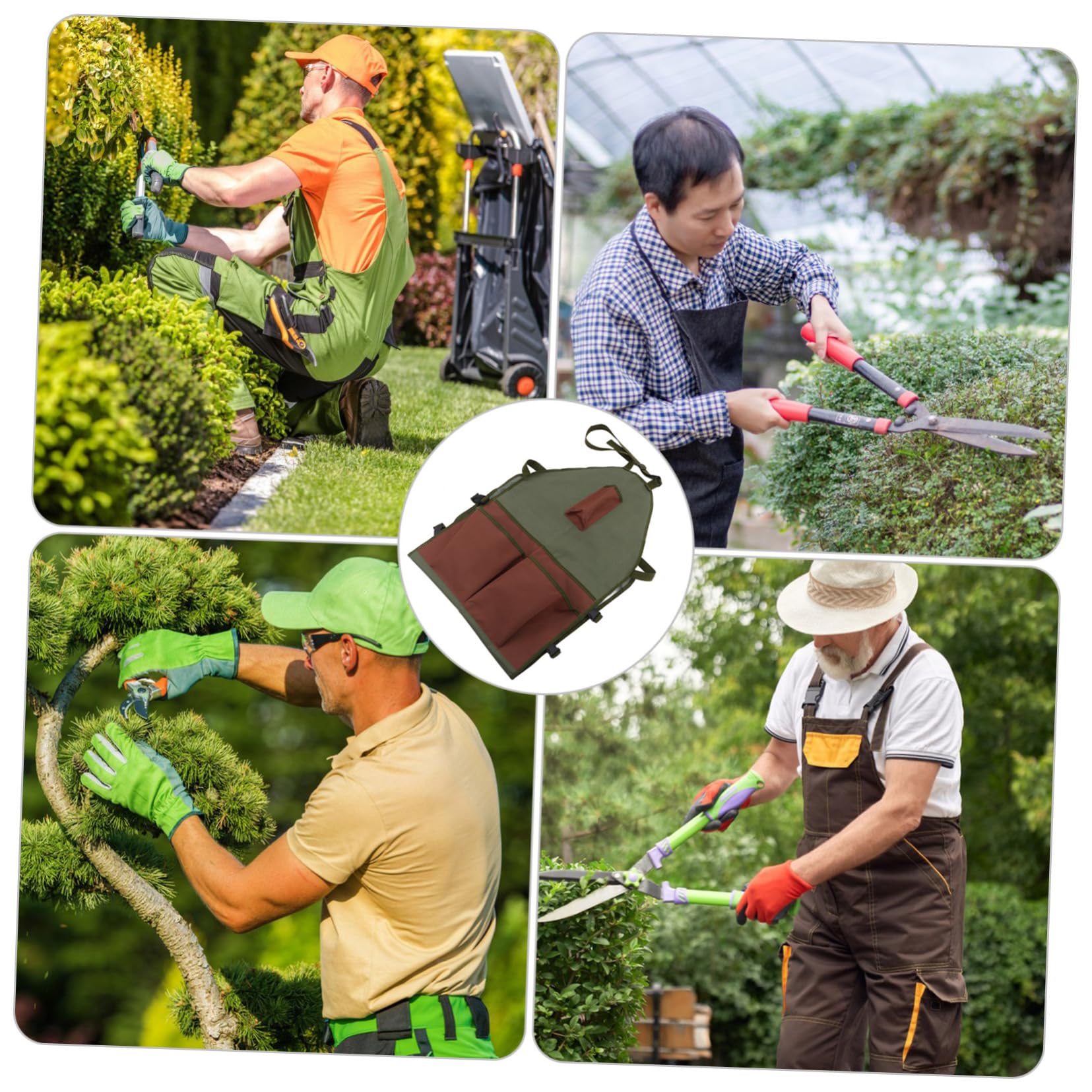 Delantal De Jardinería Oxford Con Múltiples Bolsillos Apto Para Recolección De Frutas y Verduras y Resistente Para Trabajo Al Aire