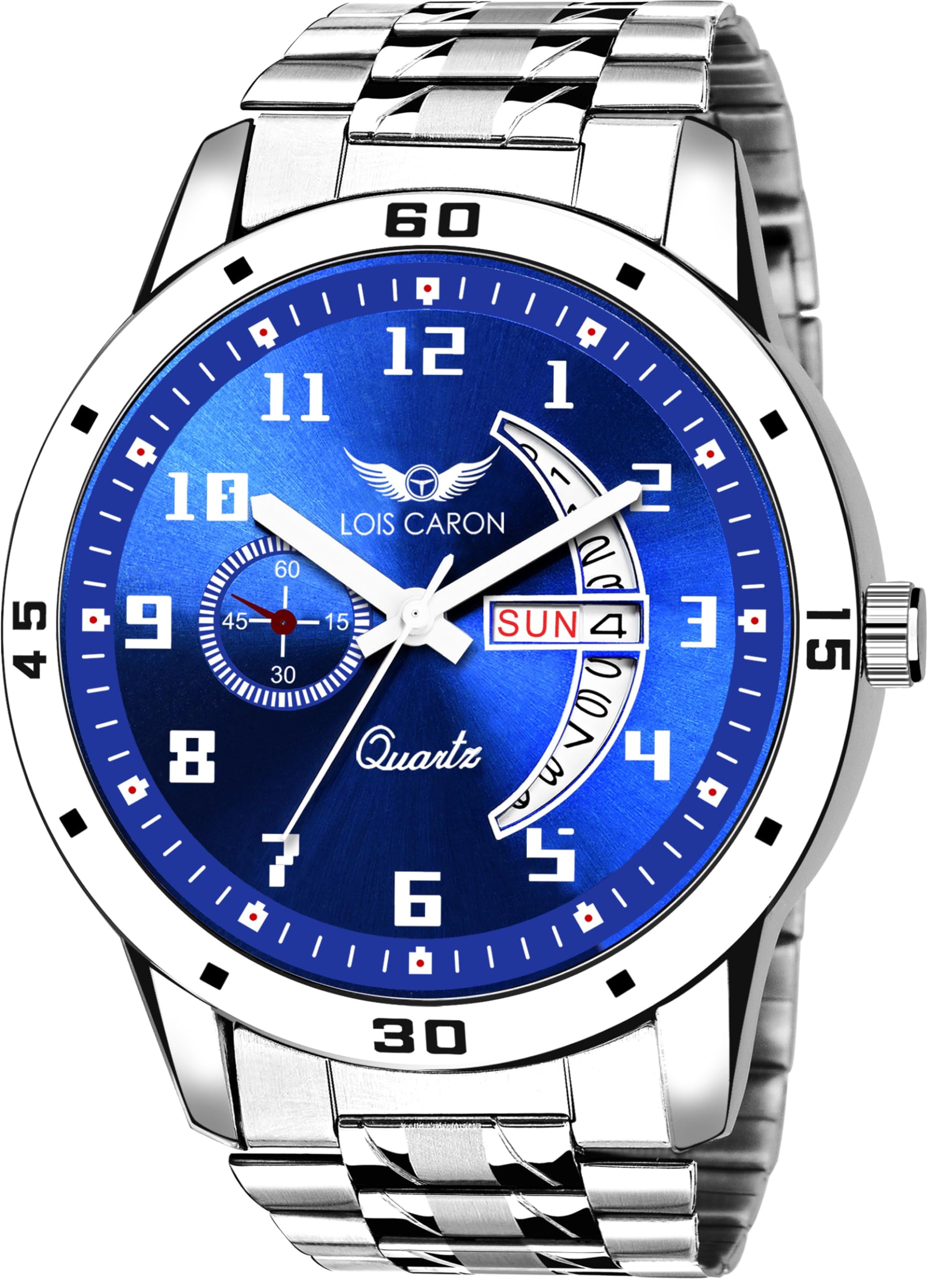 LOIS CARON LCS-8188 Analog Day Date Functioning Stainless Steel Chain Watch for Men (B0CX1WKM6K) Amazon Price History, Amazon Price Tracker